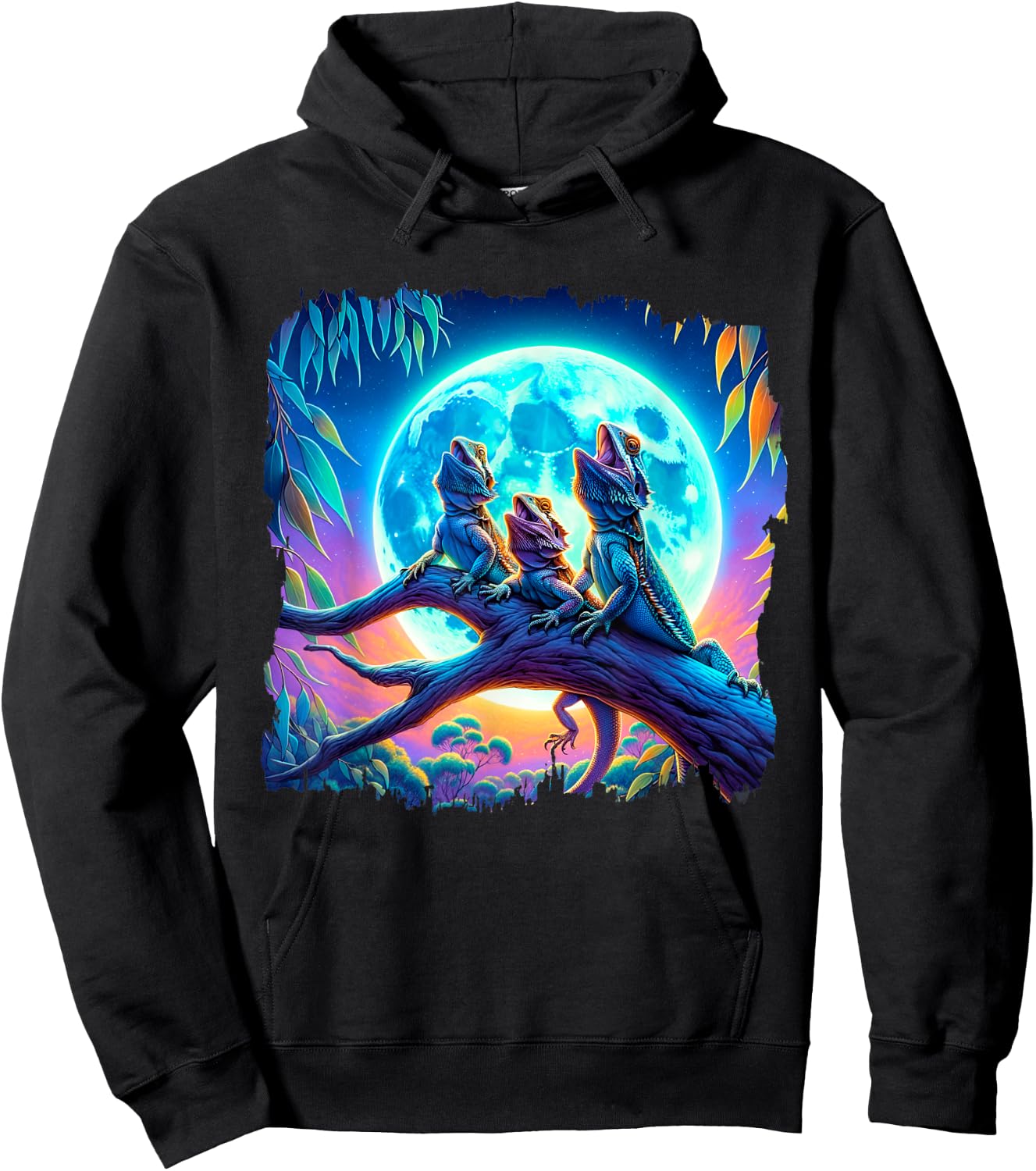 Bearded Dragons Howl At Moon Bearded Dragons Owner Hoodie - Hoodie | Black