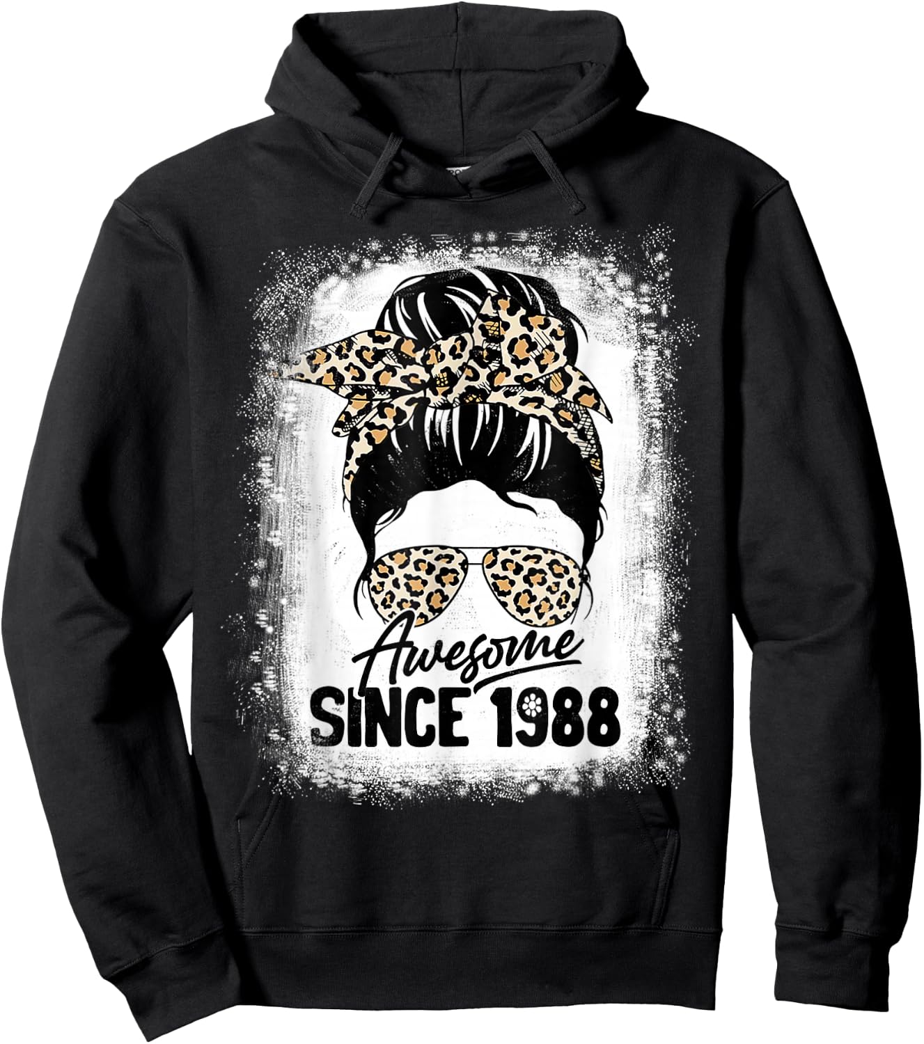 34 Years Old Awesome Since 1988 Leopard 34th Birthday Hoodie - Hoodie | Black