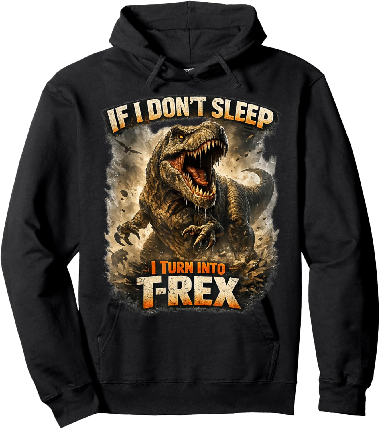 Dinosaure T Rex Amusant pour Enfants et Adultes Hoodie - Hoodie | Black