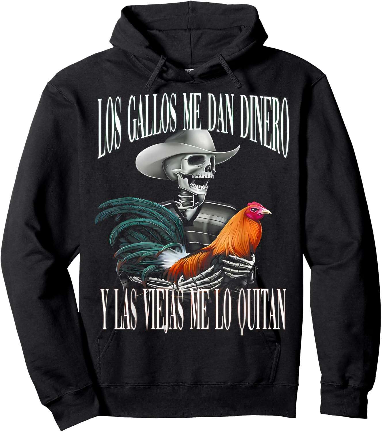Calacas Chidas Gym Con Frases Sarcasticas Funny Saying Hoodie - Hoodie | Black