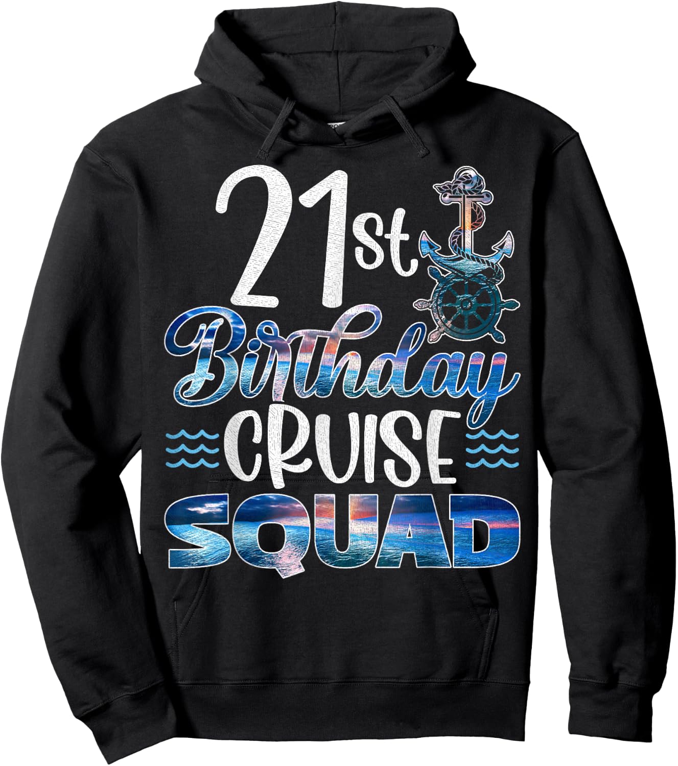21st Birthday Squad Cruise Birthday Trip Cruise Birthday Hoodie - Hoodie | Black
