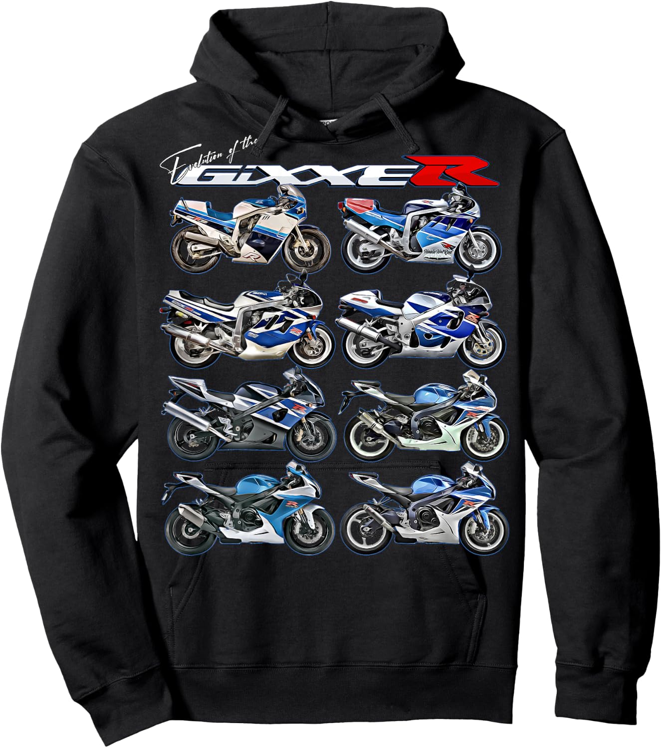Gixxer,Evolution,GSXR,Road Racing,Motorcycle,Motorbike,Bike Hoodie - Hoodie | Black