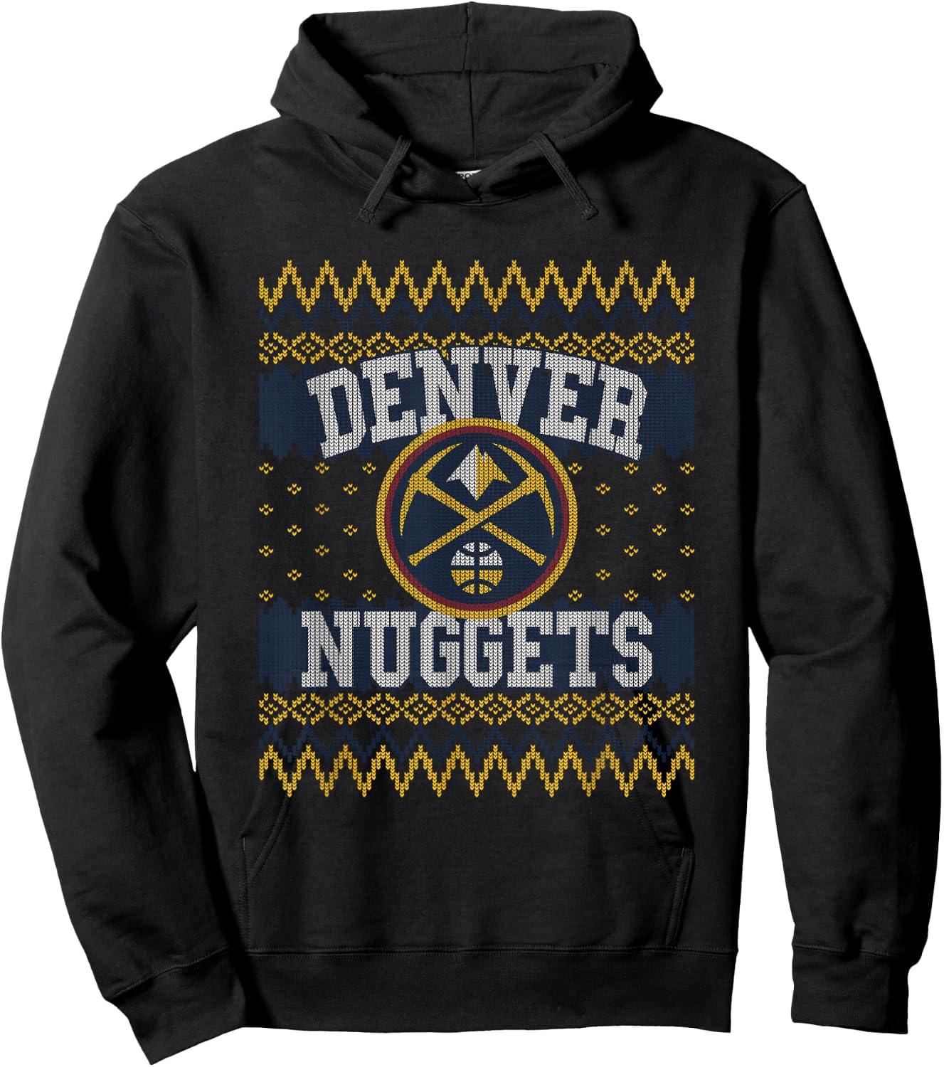 NBA Denver Nuggets Ugly Christmas Sweater Style Hoodie - Hoodie | Black