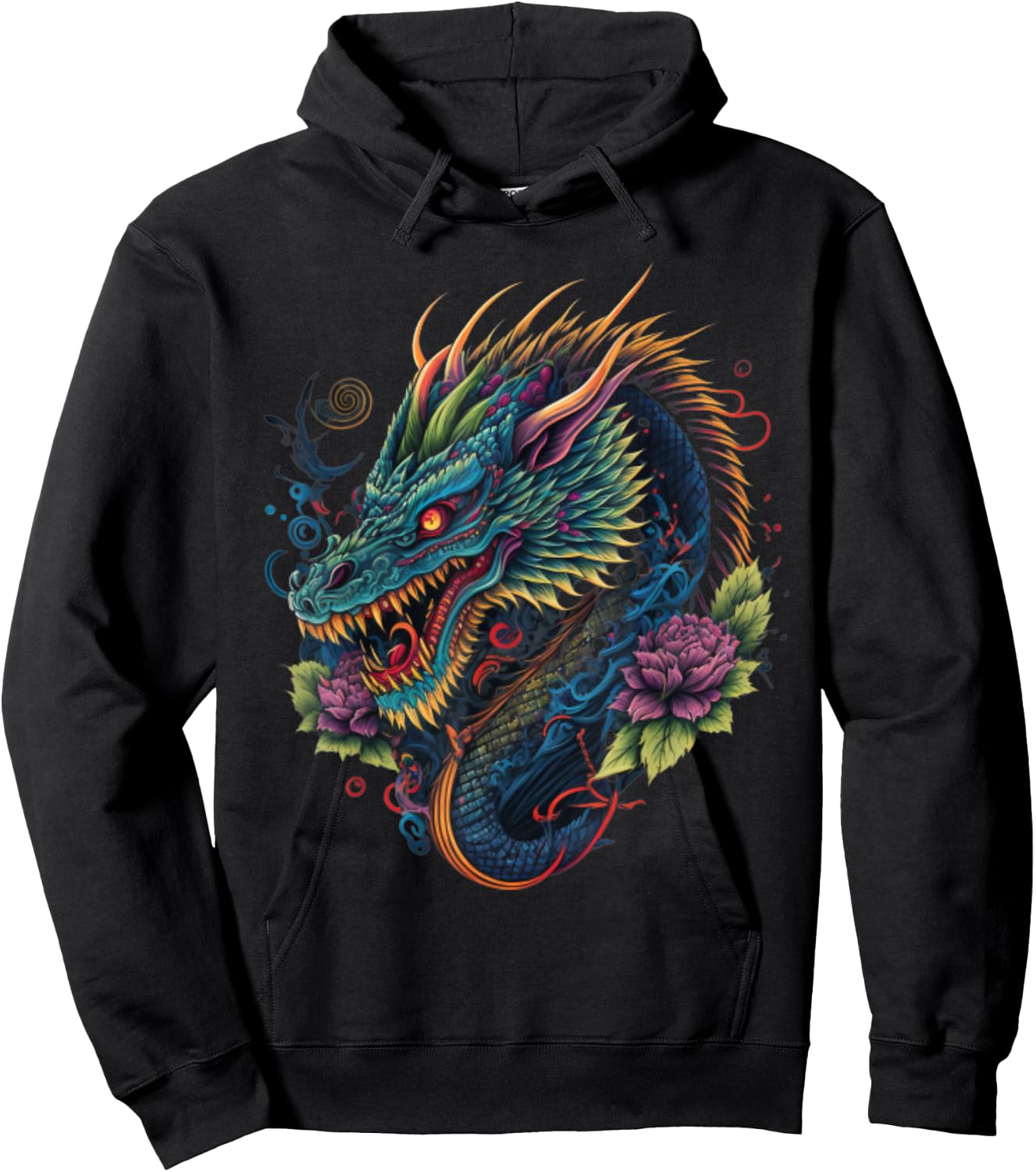 Chinese Asian Culture Dragon Japanese Hoodie - Hoodie | Black