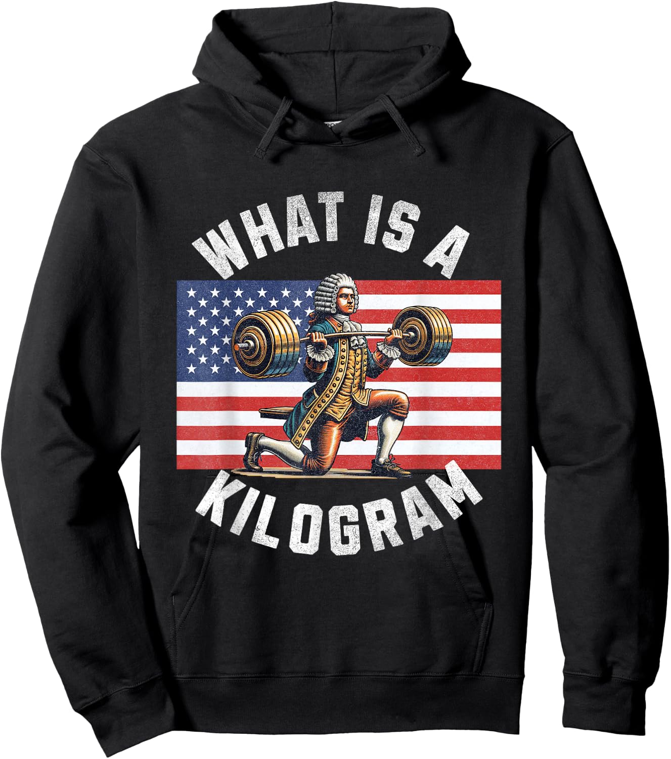 What Is A Kilogram Funny 4th of July USA American Flag Men Hoodie - Hoodie | Black