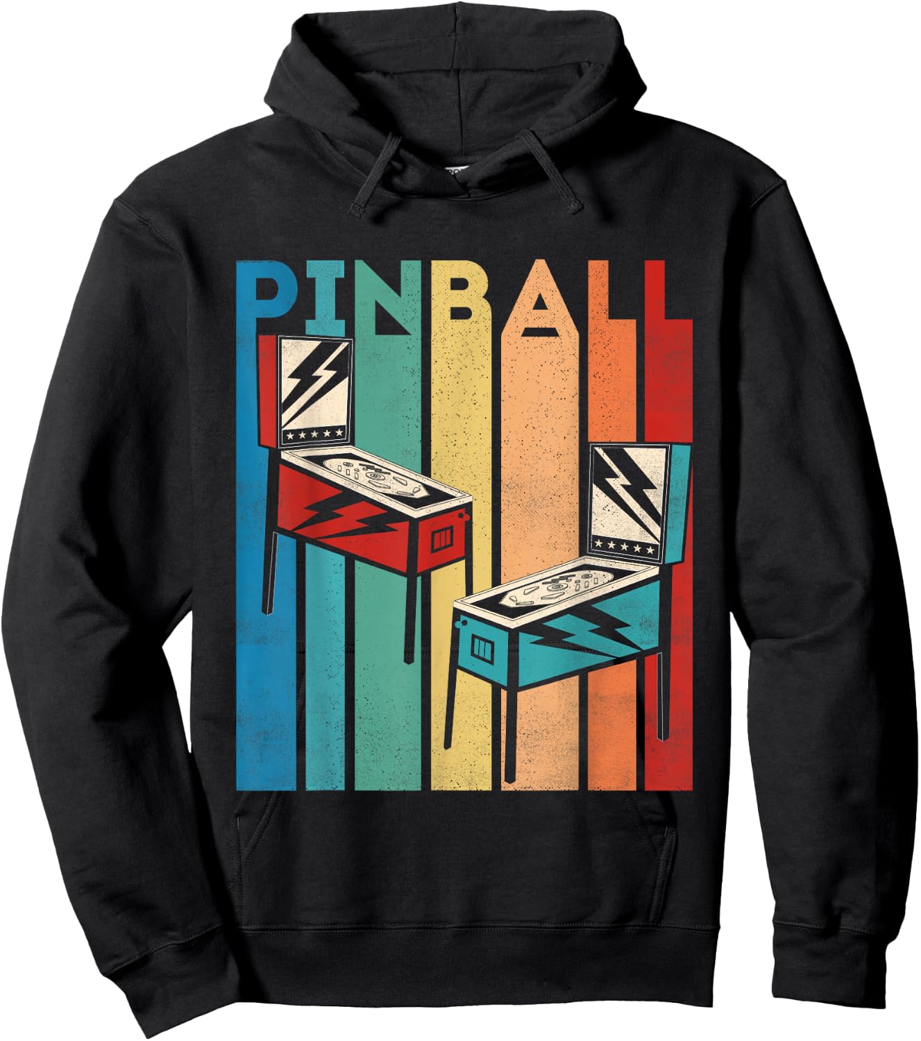 Pinball Retro Vintage Multiball Pinball Machine Arcade Game Hoodie - Hoodie | Black
