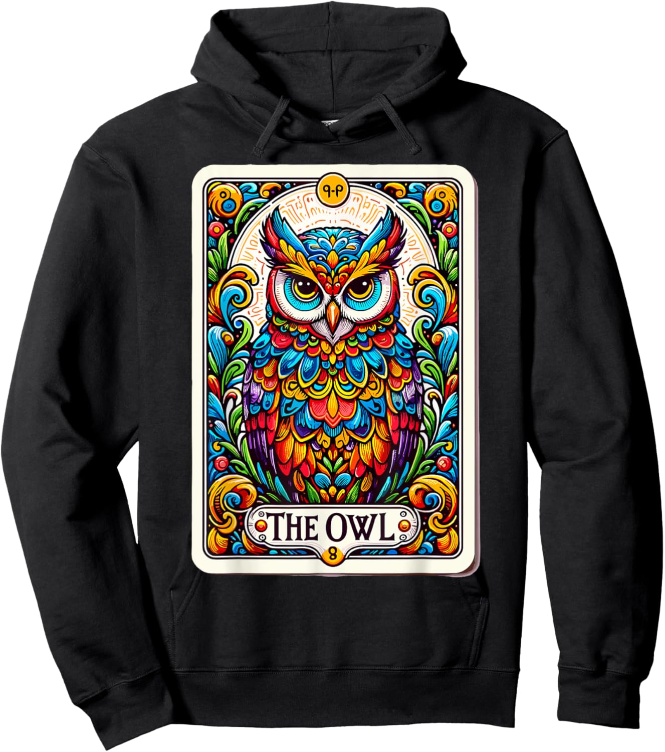Psychic Tarot Card Owl Lover Shirt Mystic Owl Hoodie - Hoodie | Black
