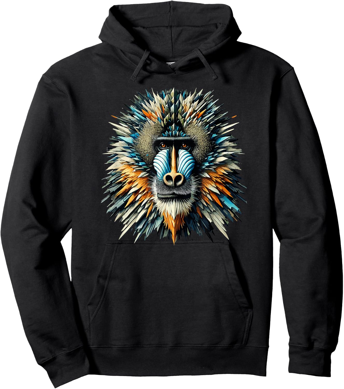 Polygon Art Mandrill Mandrills Hoodie - Hoodie | Black