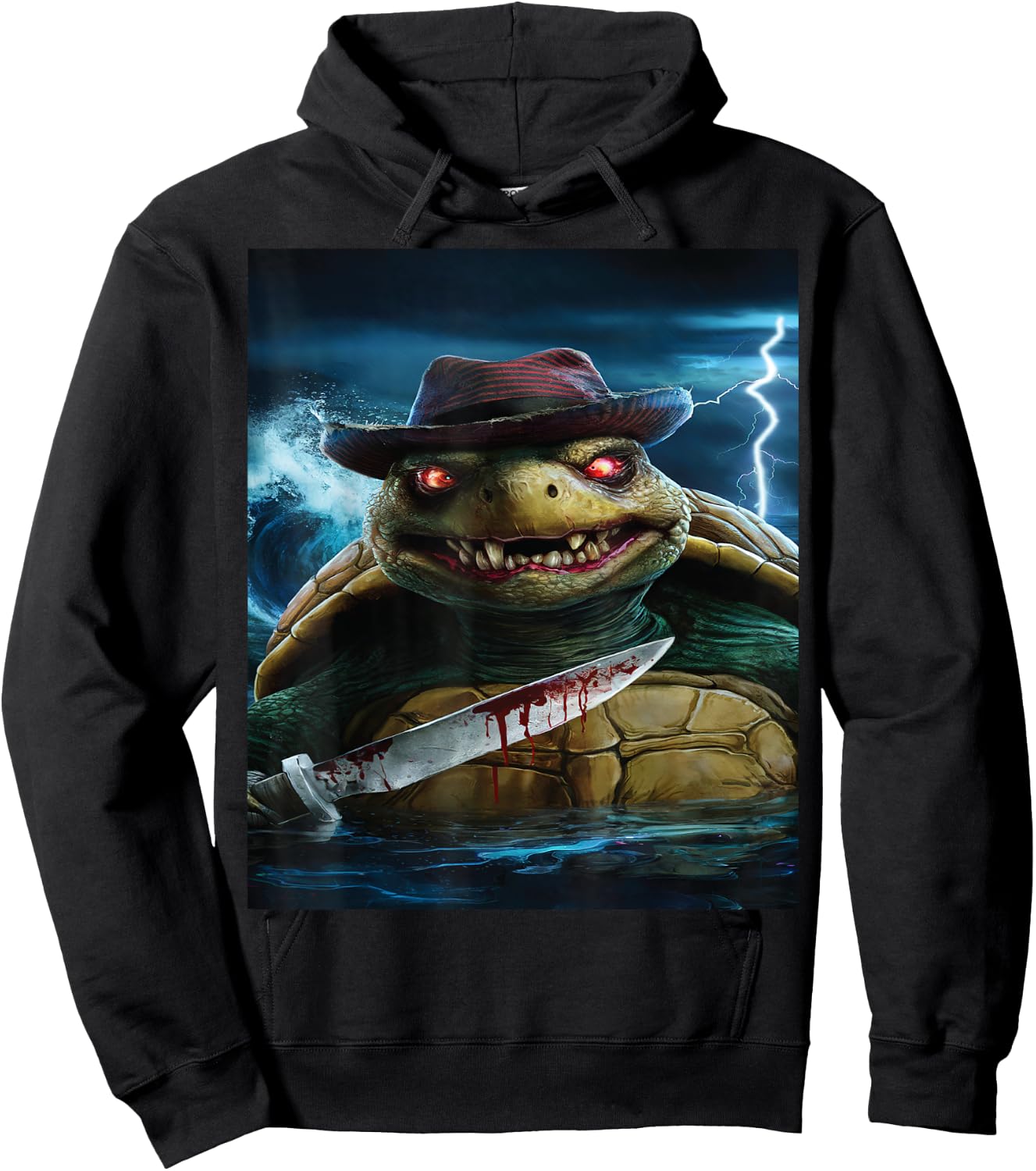 Creepy Scary Halloween Turtle Hoodie - Hoodie | Black