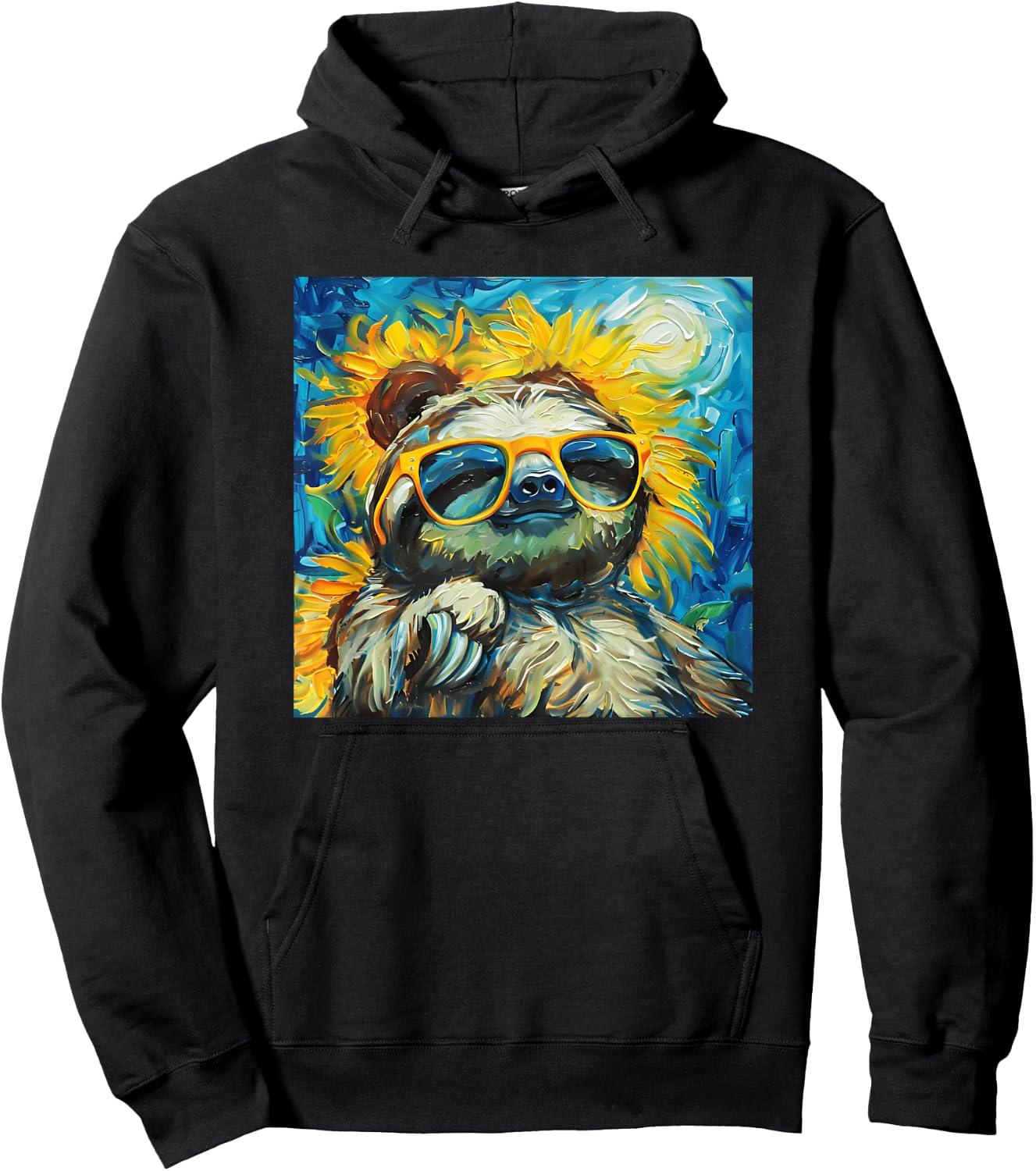 Funny sloth art Hoodie - Hoodie | Black