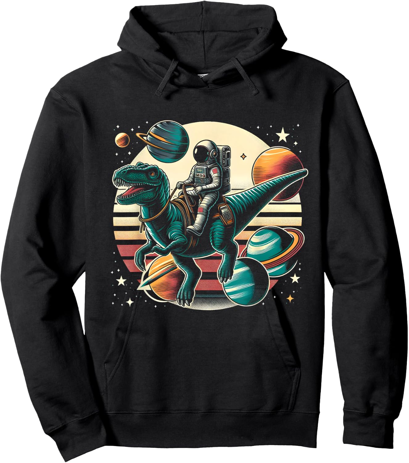 Astronaut T Rex Space Dinosaur Women Men Kids Birthday Funny Hoodie - Hoodie | Black