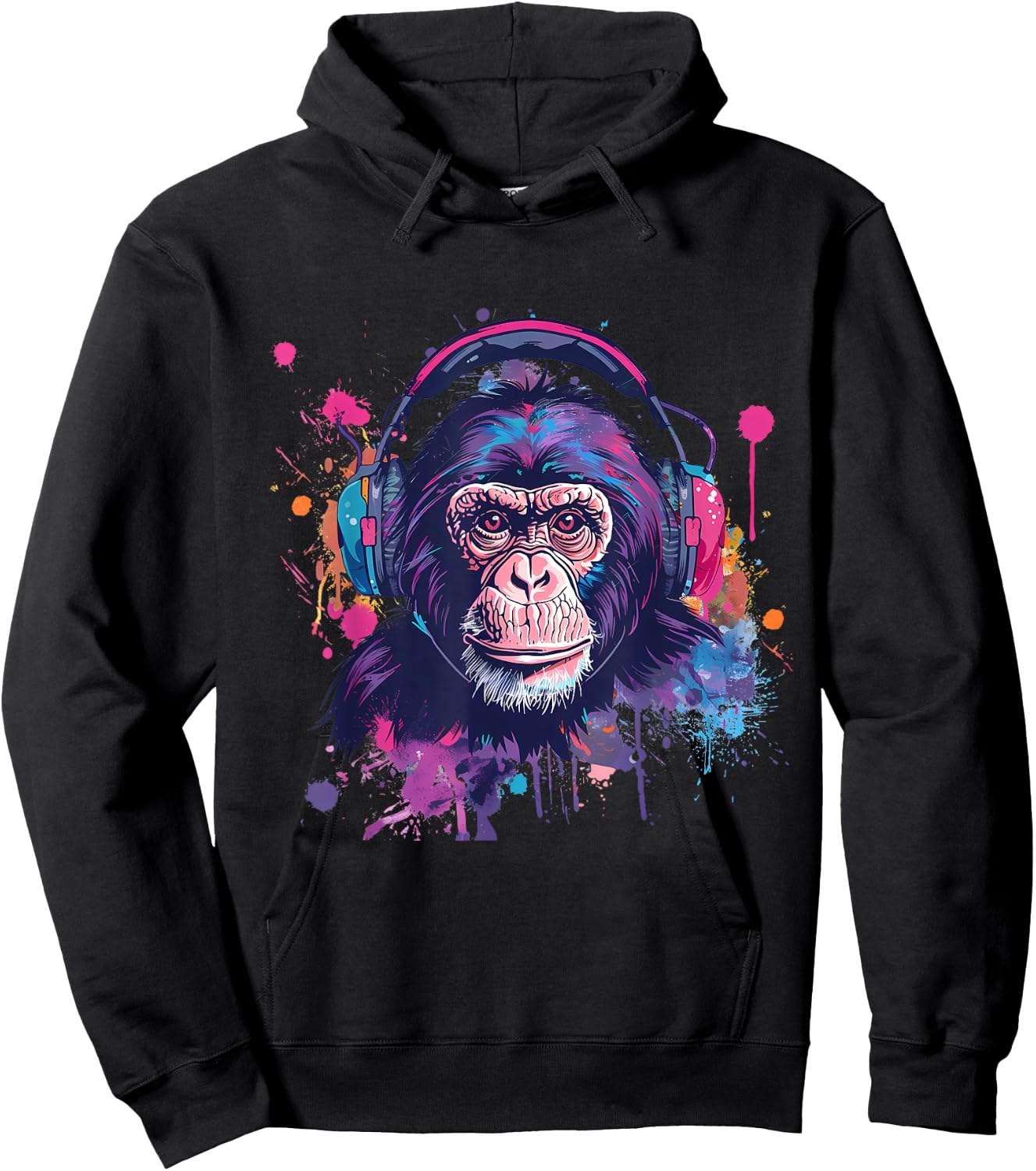DJ Monkey Splash House Music Beatmaker Music Headphones Hoodie - Hoodie | Black