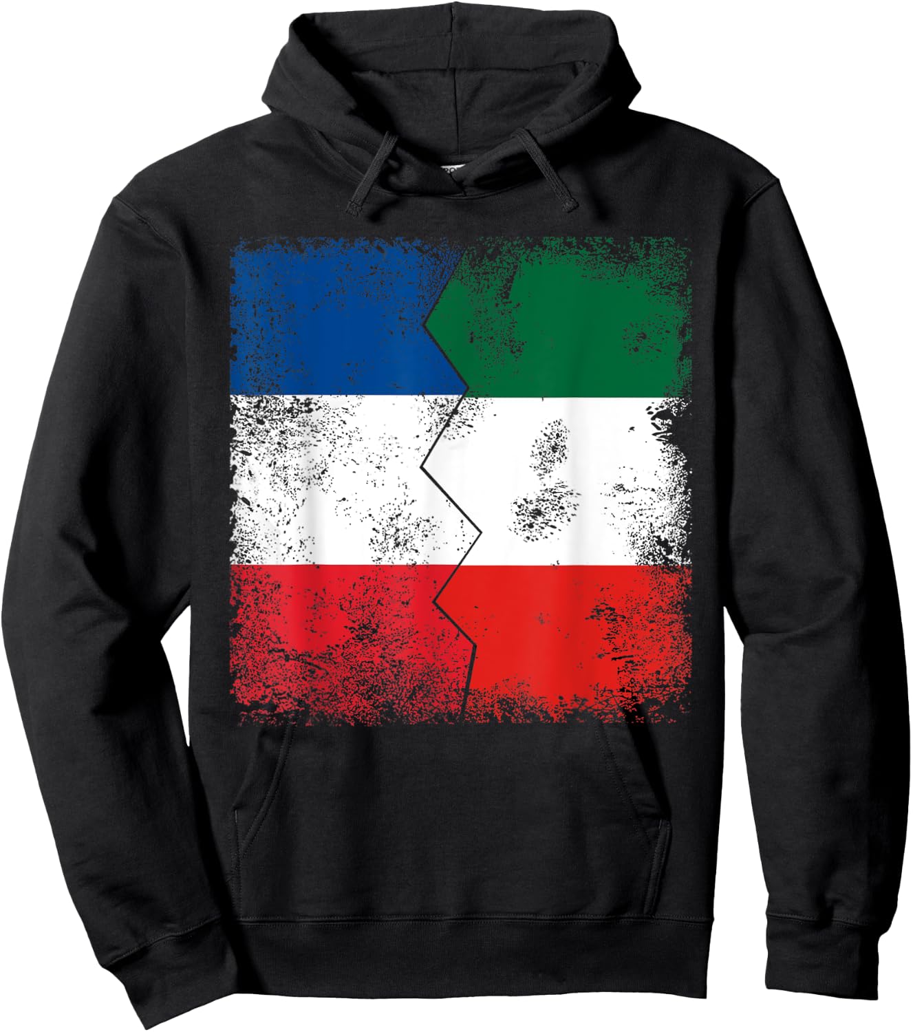 France Italy Flags | Half Italian French Roots Italia Hoodie - Hoodie | Black