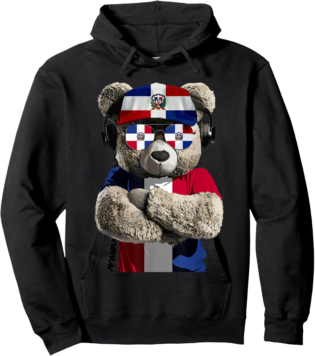 Dominican Flag Bear Souvenirs Products Dominican Republic Hoodie - Hoodie | Black