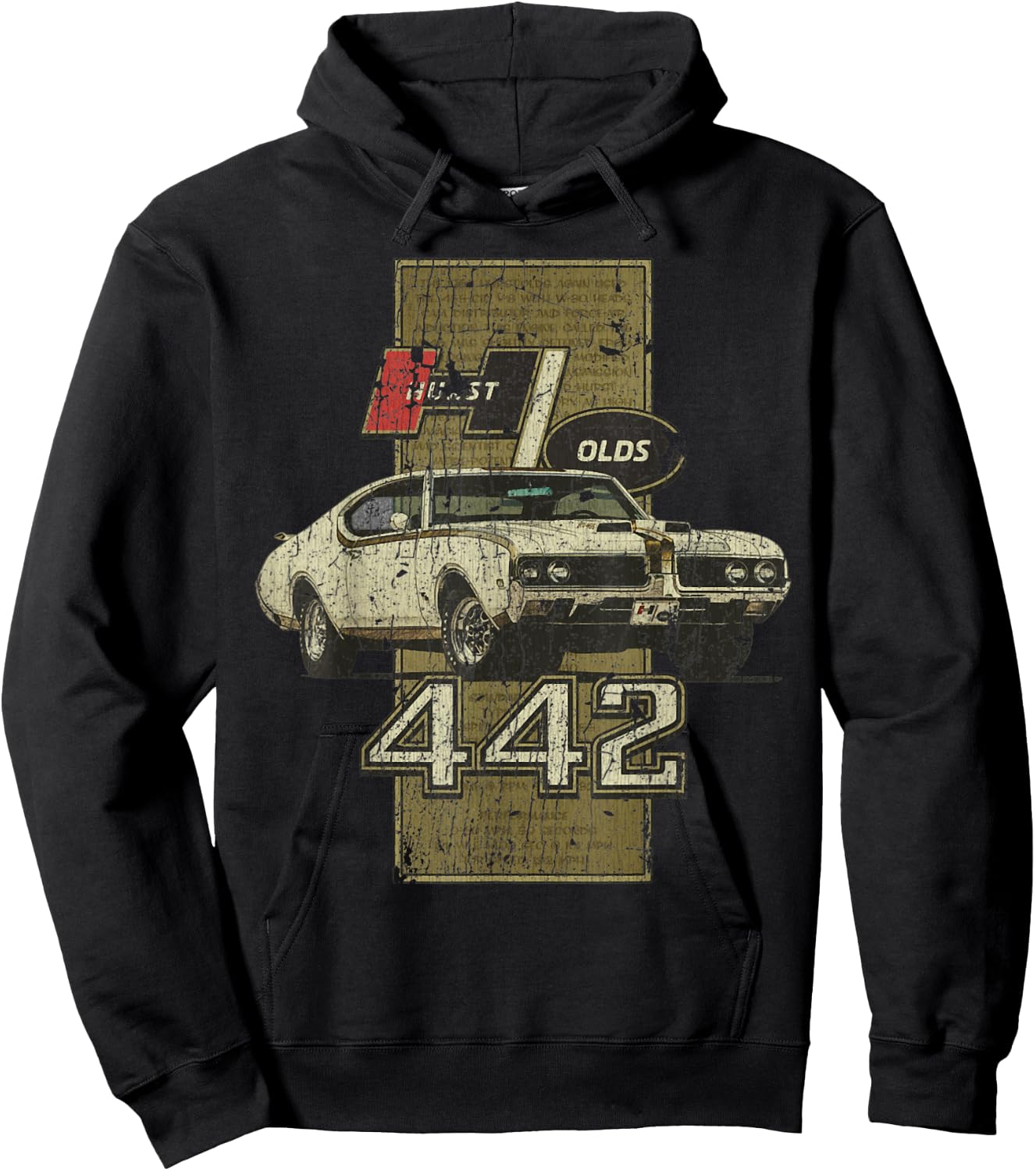 1969 69 Olds 442 Muscle Car Hoodie - Hoodie | Black