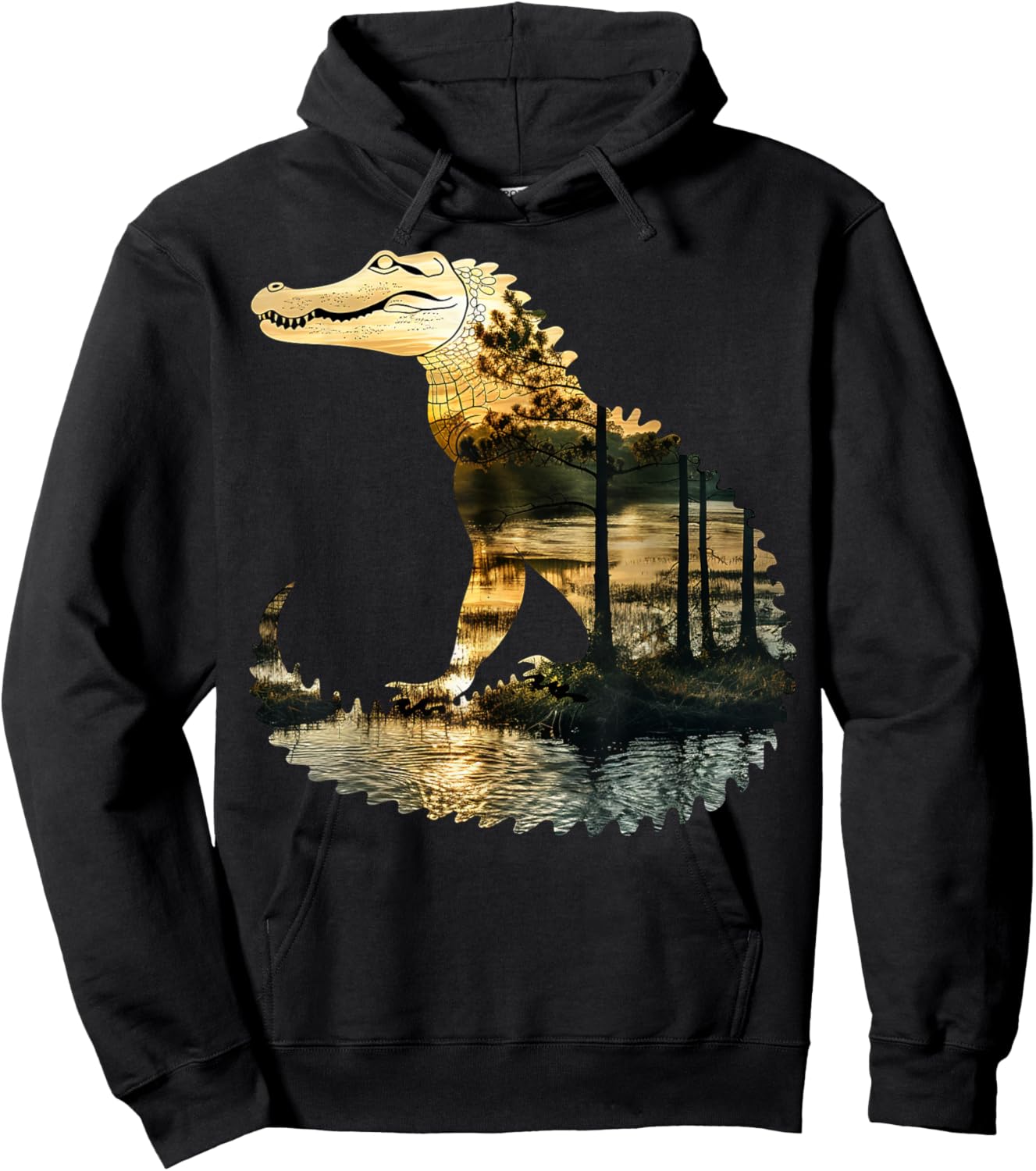 Wetlands, rivers Crocodile Hoodie - Hoodie | Black