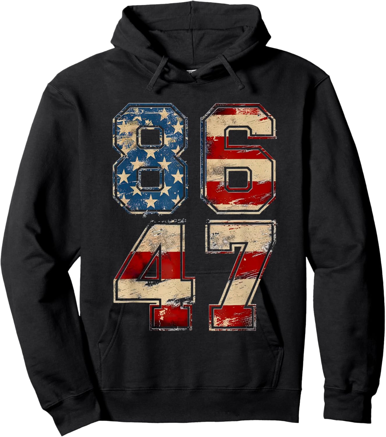 Retro Vintage 8647 Flag America Hoodie - Hoodie | Black