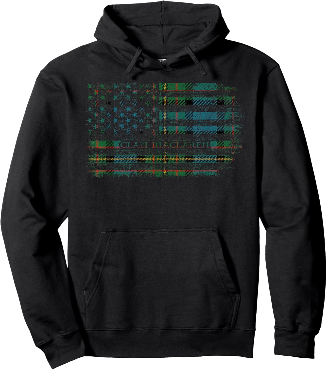 Clan MacLaren Scottish tartan US flag kilt Scotland Hoodie - Hoodie | Black