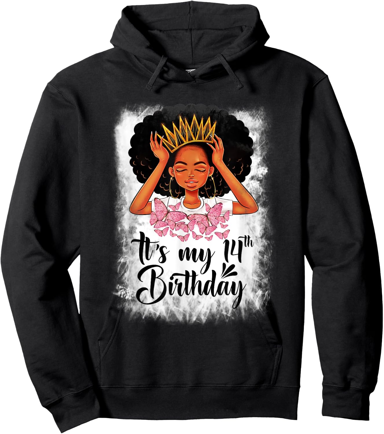14 Year Old Gift Women Girls Teenager It's My 14th Birthday Hoodie - Hoodie | Black
