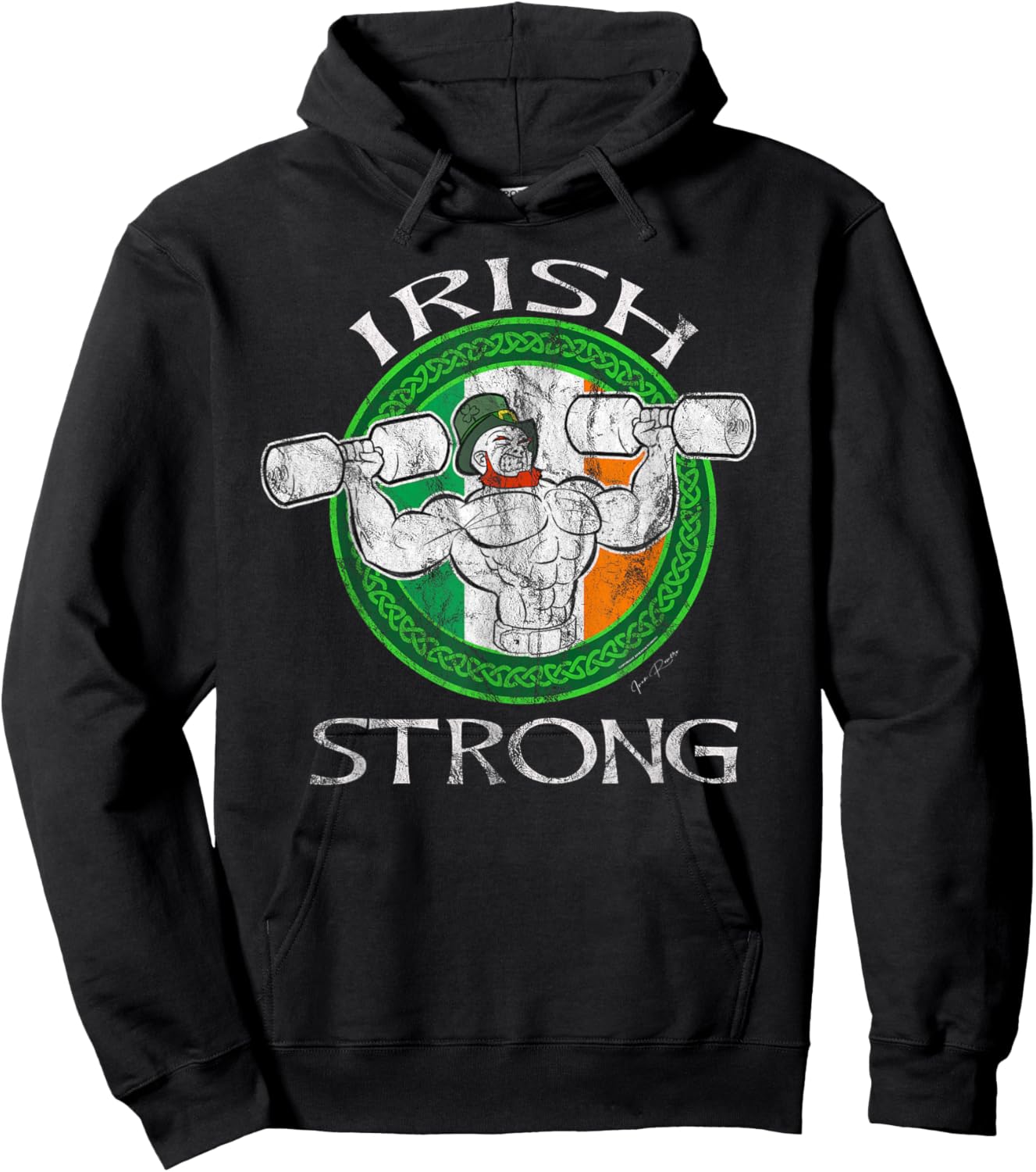 Strongman Powerlifting Irish funny Weightlifting Dad Gym Hoodie - Hoodie | Black