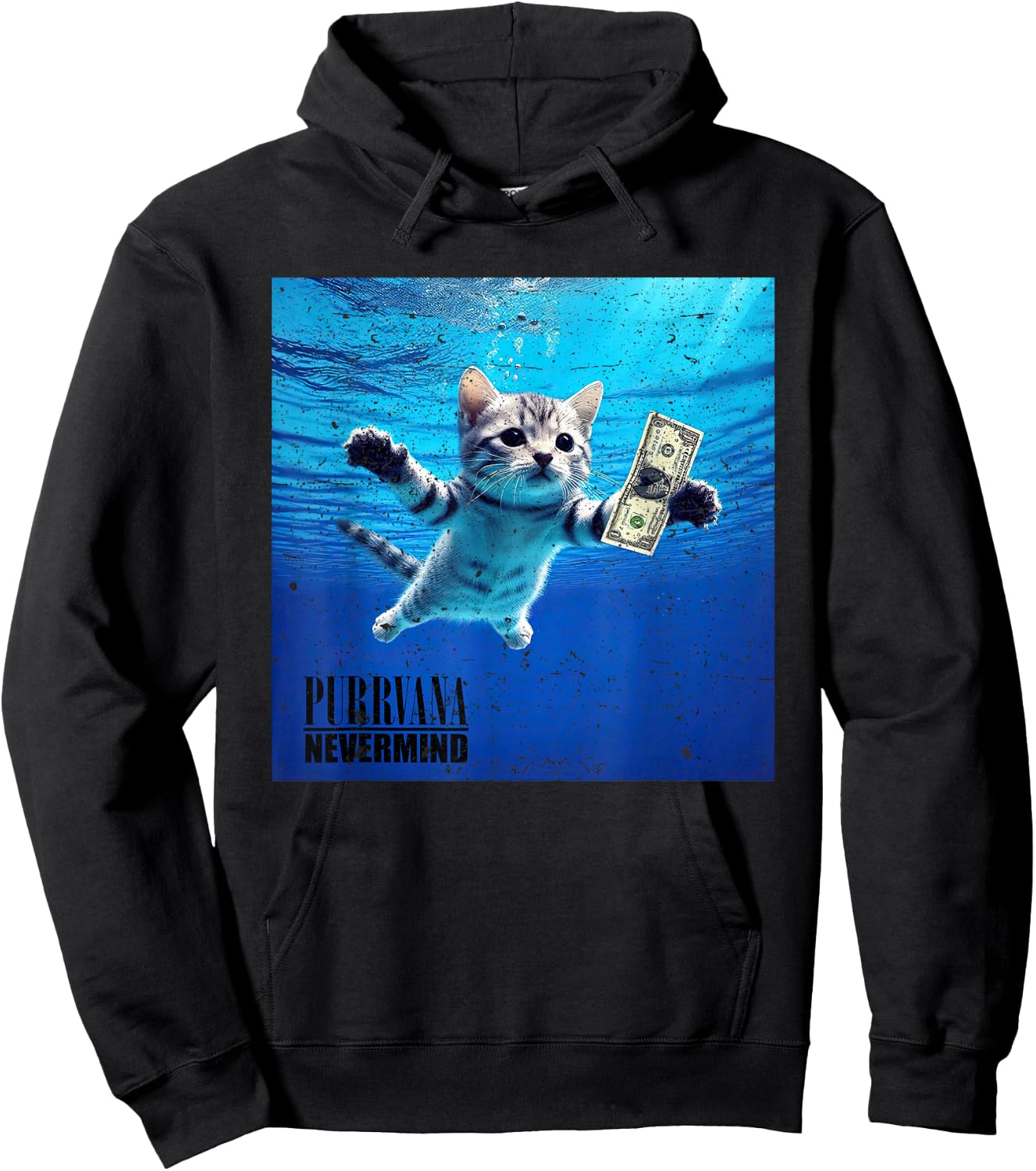 Purrvana Nevermind Cat Water Money Funny Cute Feline Men Women Hoodie - Hoodie | Black