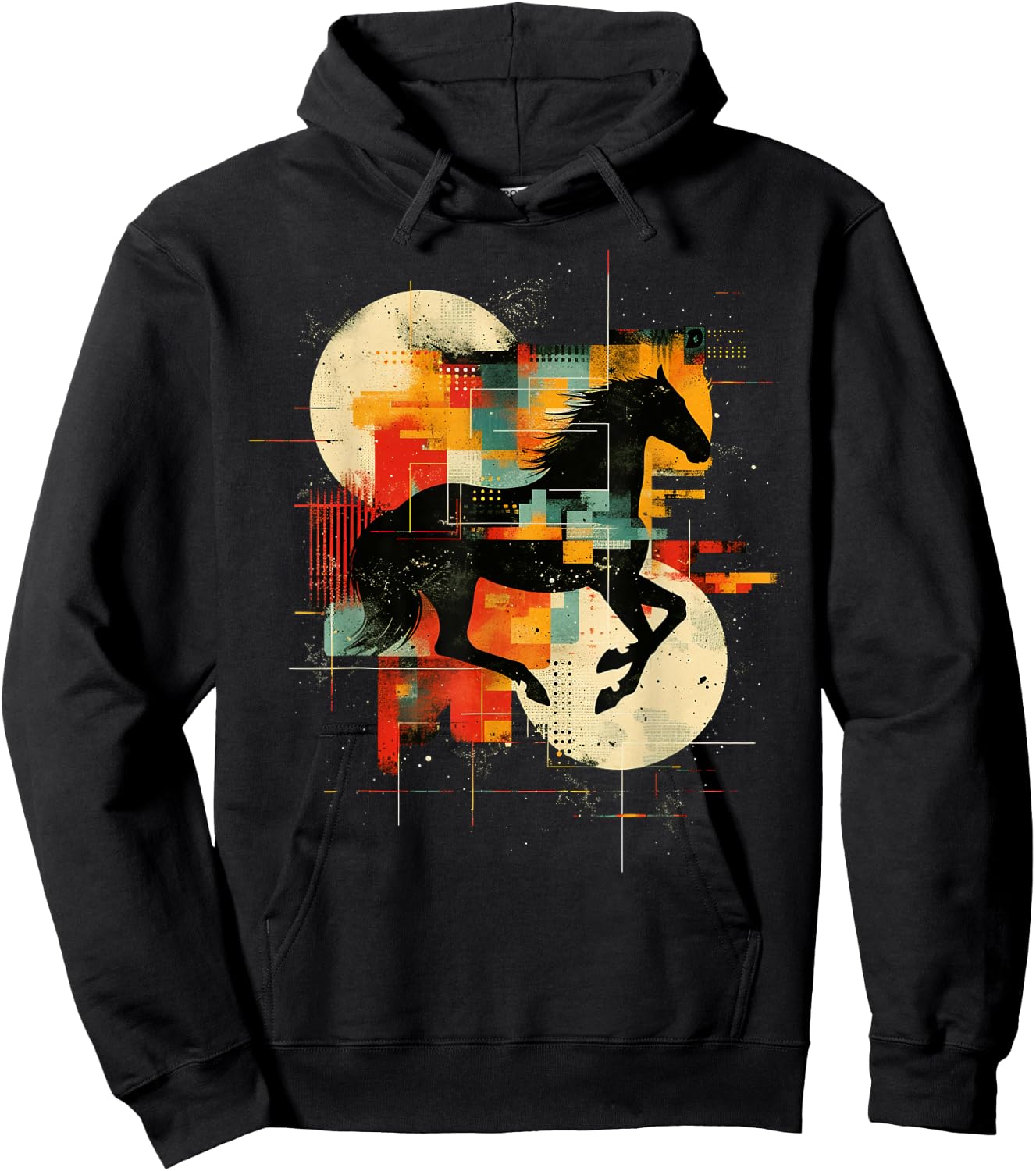 Artsy Equestrian vaulter on Abstract Art Equestrian Vaulting Hoodie - Hoodie | Black