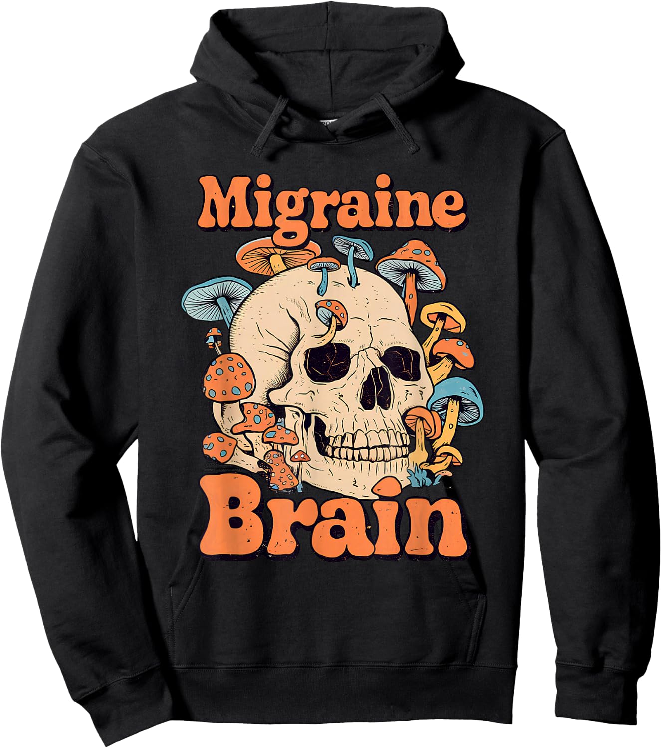 Chronic Migraine Awareness Month Brain Skull Purple Ribbon Hoodie - Hoodie | Black