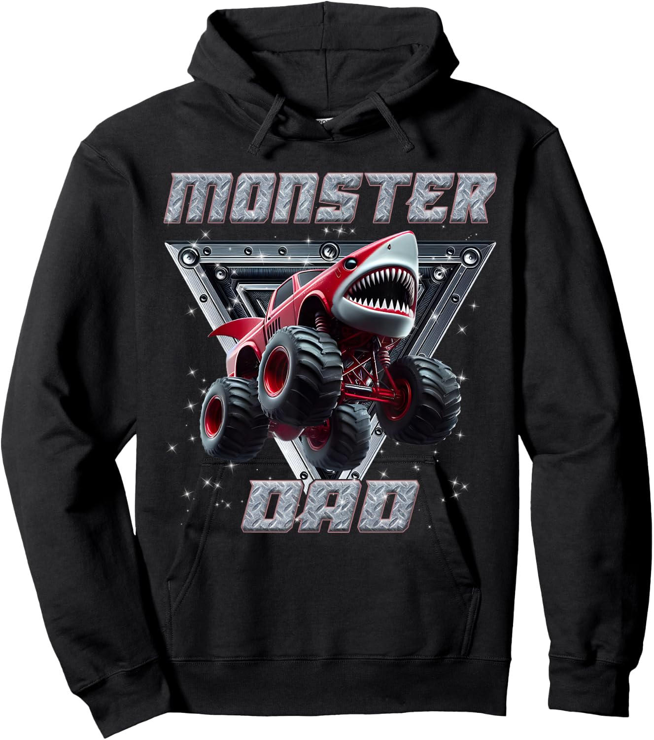 Shark Monster Truck Dad Monster Truck Are My Jam Truck Lover Hoodie - Hoodie | Black
