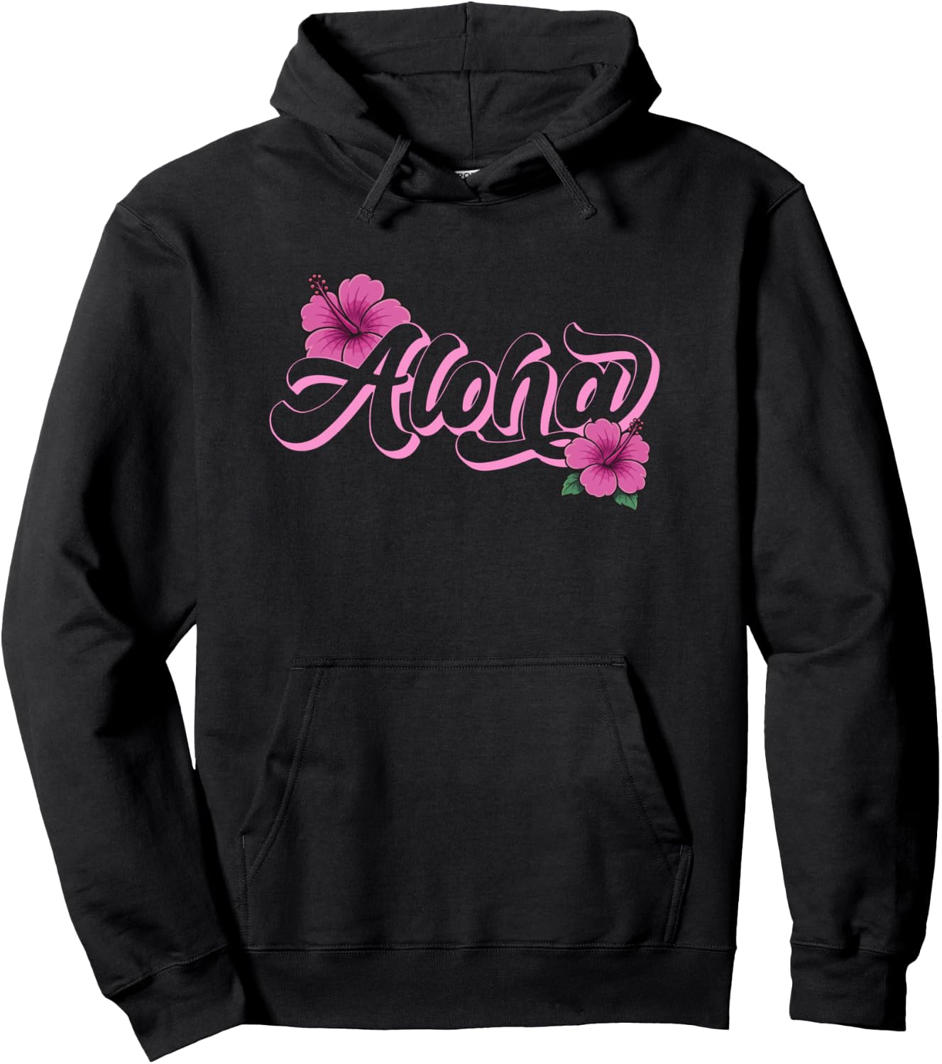 Hawaii Aloha Vacation Hibiscus Hoodie - Hoodie | Black