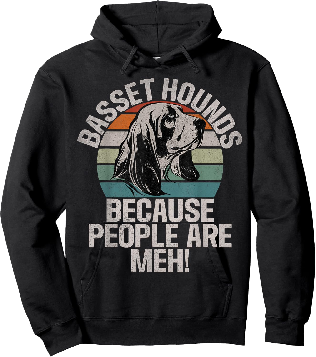Basset Hounds because People are meh Basset Hound Hoodie - Hoodie | Black