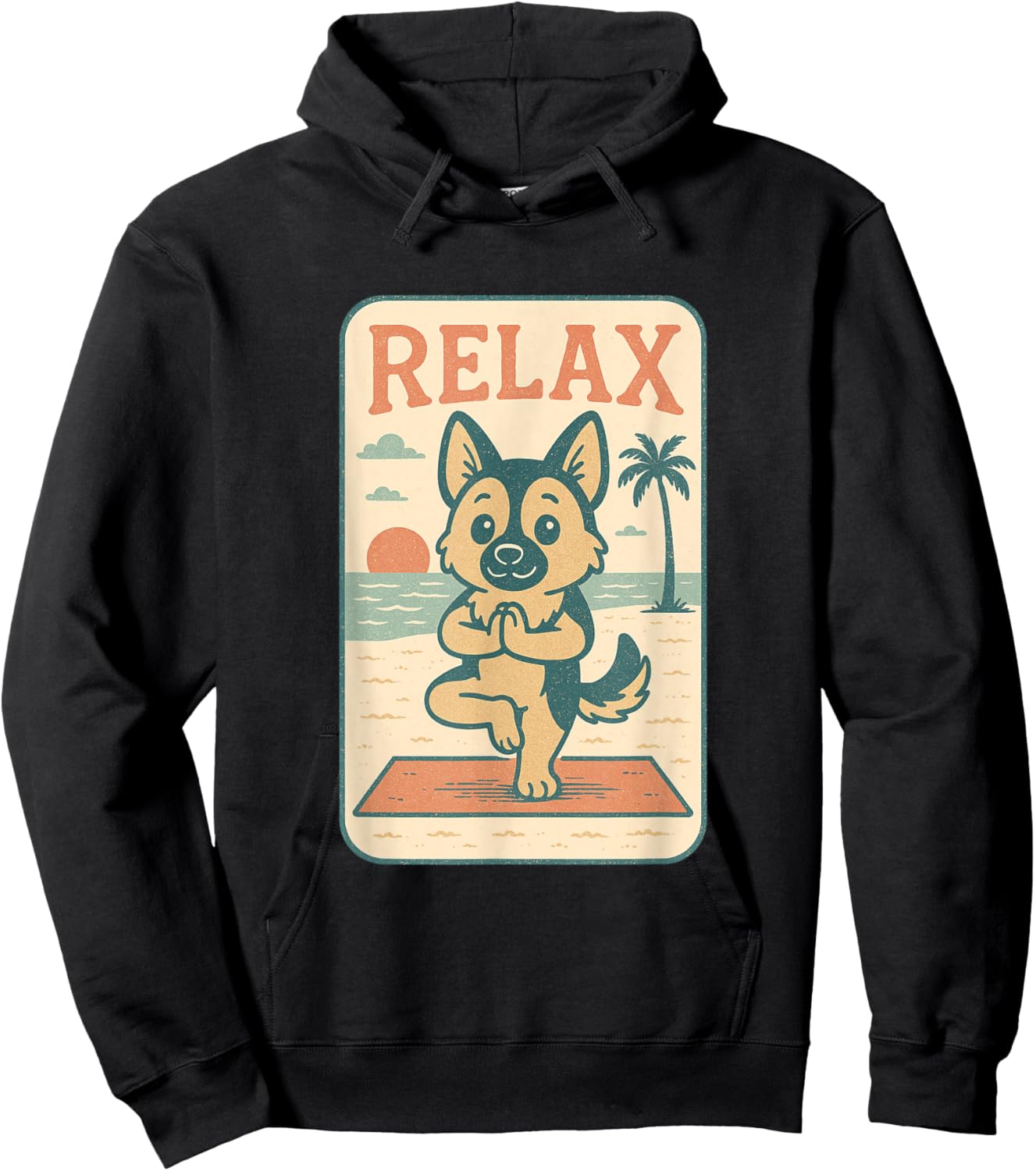 German Shepherd Relax Yoga Funny Relaxing Dog Hoodie - Hoodie | Black