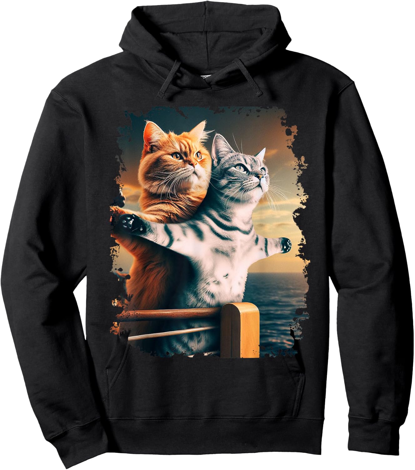 Titanic Meme Shirt for Kids Girls Funny Cat Titanic Hoodie - Hoodie | Black