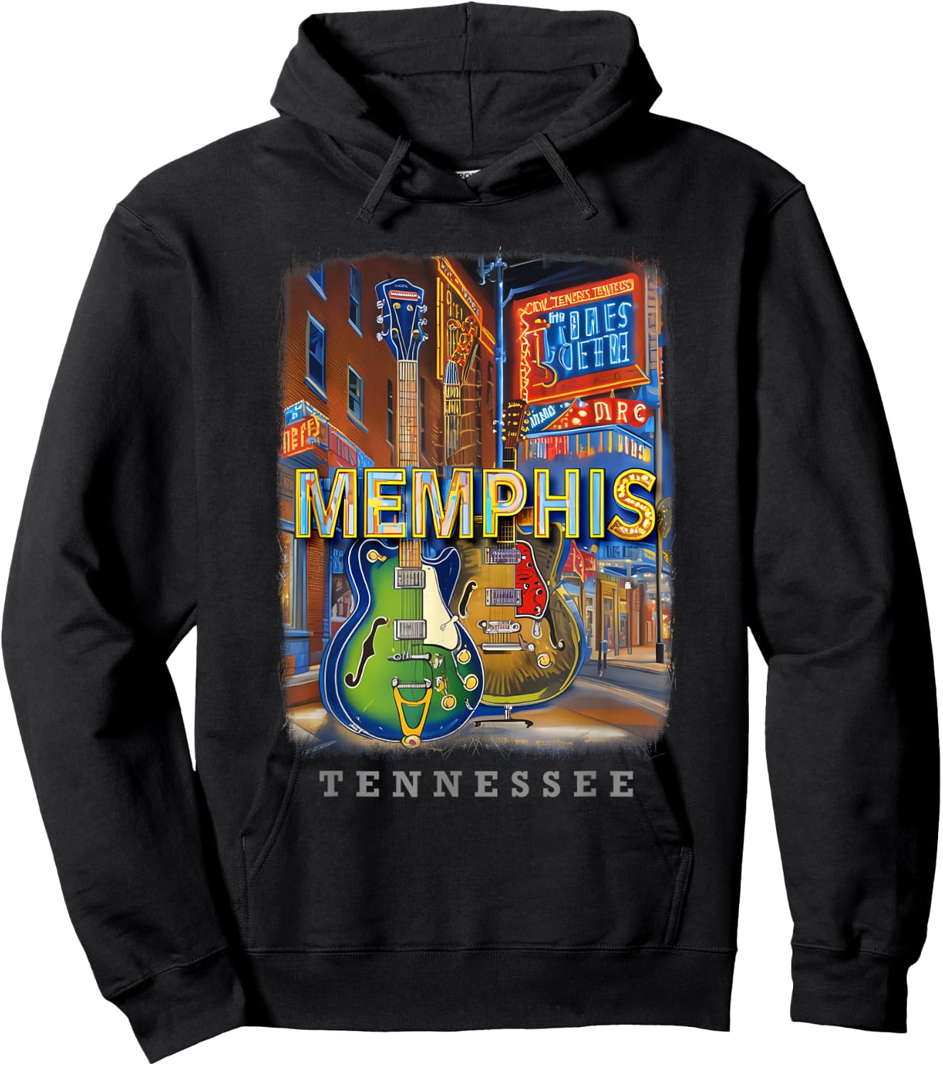 Memphis Tennessee TN Musical Legacy SD766 Hoodie - Hoodie | Black
