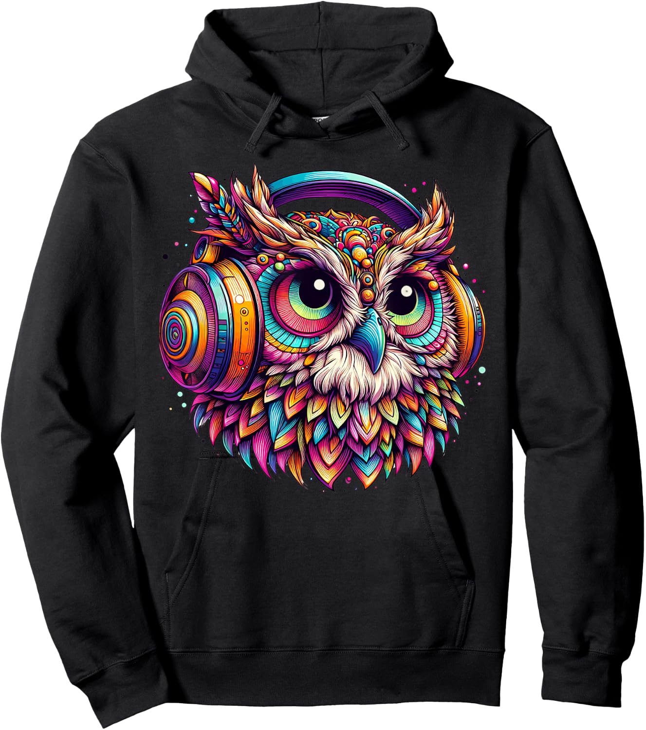 Rave Rainbow Owl House EDM Festival Raver Animal EDC 2025 Hoodie - Hoodie | Black