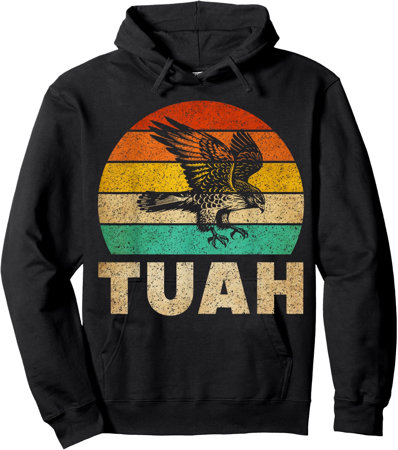 Vintage Hawk Tuah Hilarious Joke Adult Humor Gag Meme Funny Hoodie - Hoodie | Black