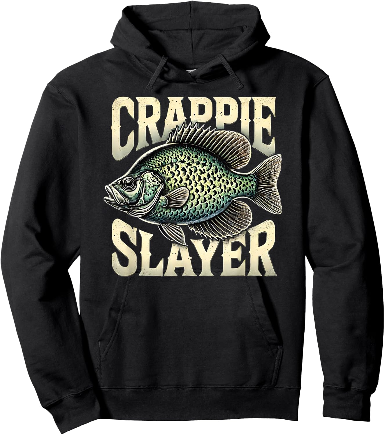 Crappie Slayer Fishing Enthusiast Gifts for Anglers Hoodie - Hoodie | Black