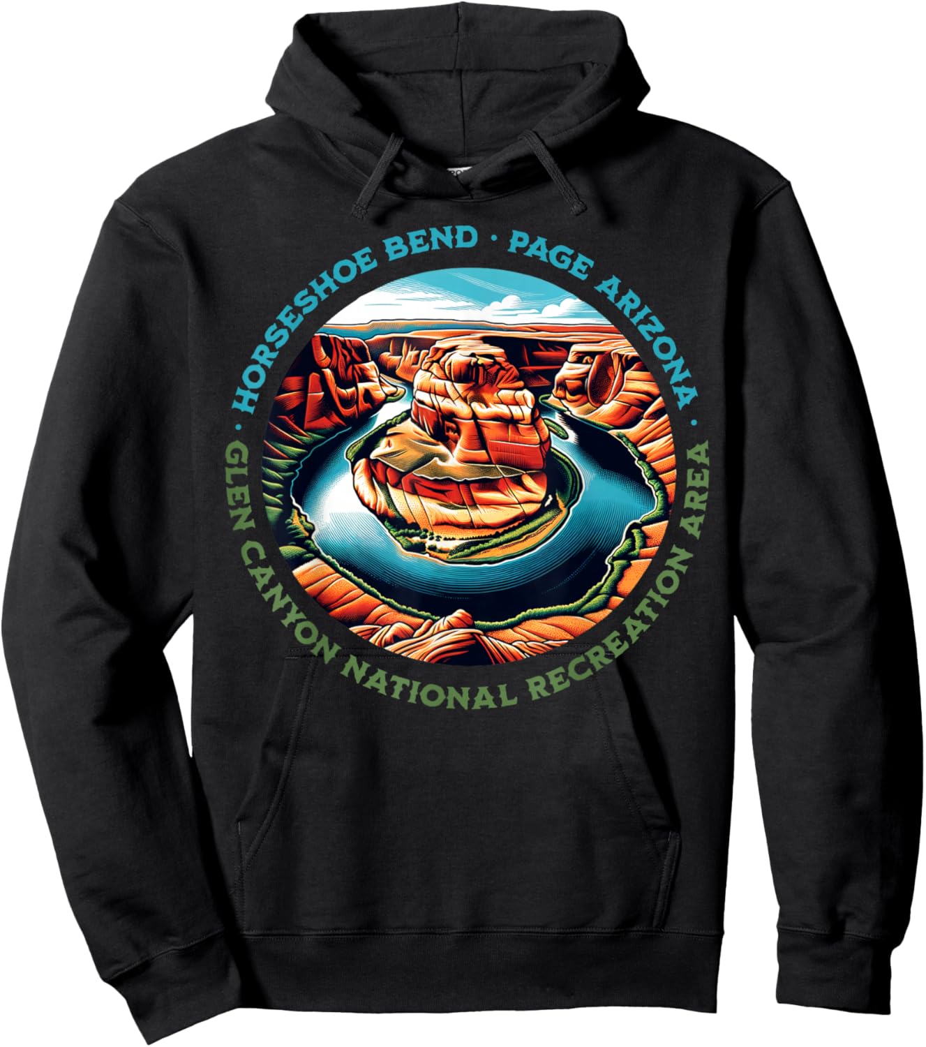 Iconic Horseshoe Bend Hiking Glen Canyon Page Arizona Hoodie - Hoodie | Black