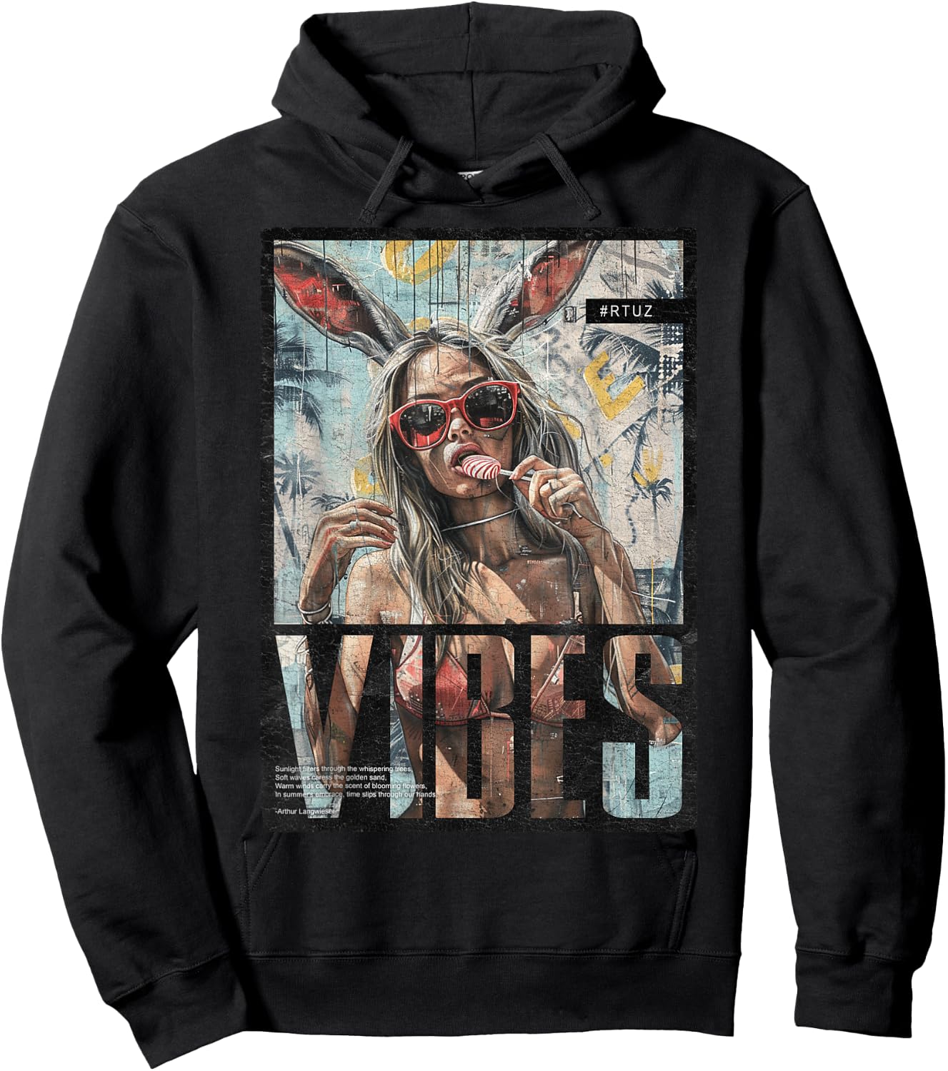 Vintage Girl Magazin Cover Sexy Model Pin-up , Small, Black Hoodie - Hoodie | Black