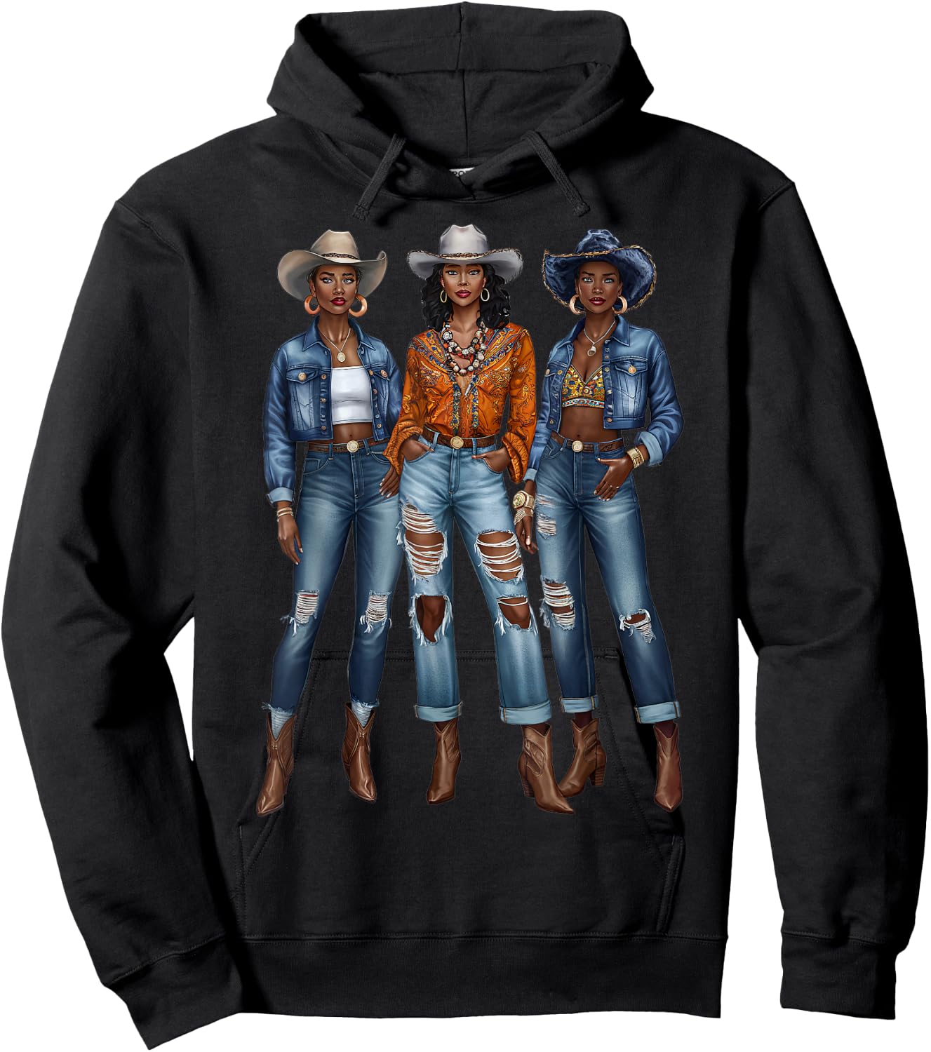 Black Cowgirl Vibes Melanin Black History Texas Hoodie - Hoodie | Black