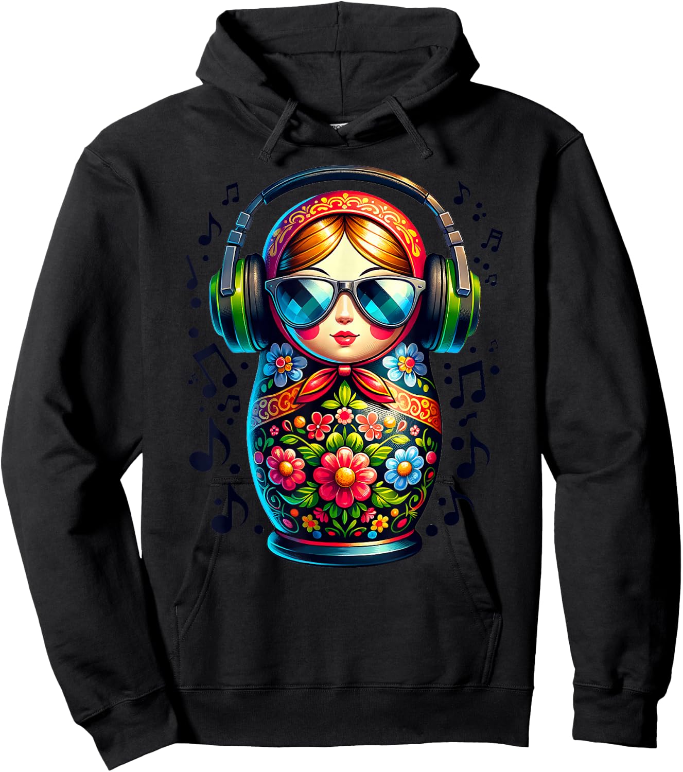 Russian Matryoshka Music Russia Russian Matryoshka Hoodie - Hoodie | Black