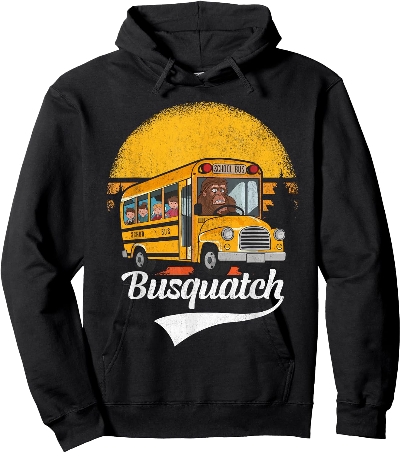 Funny Bigfoot School Bus Driver Funny School Bus Driver Hoodie - Hoodie | Black