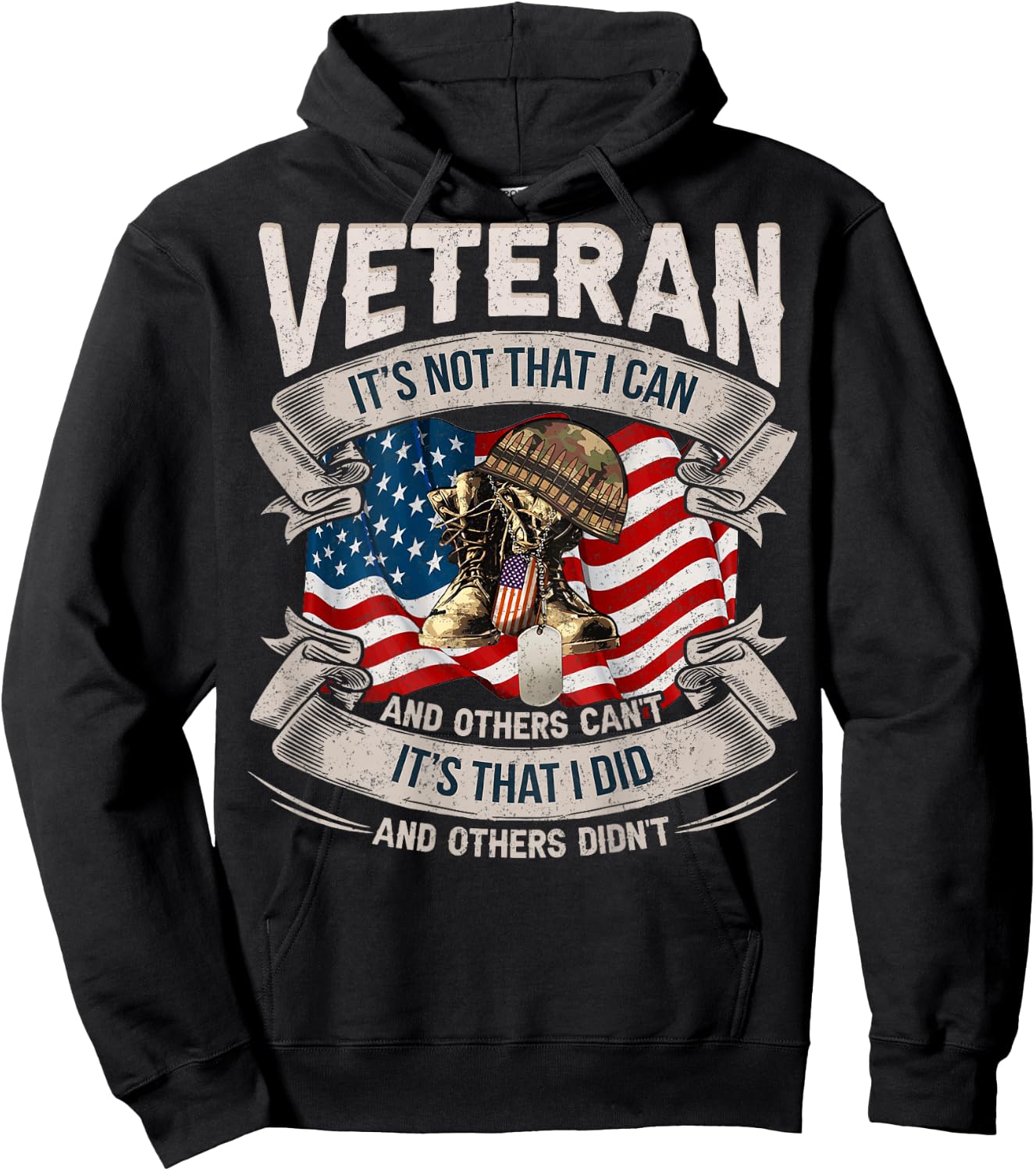 Veteran It’s Not That I Can And Others Can’t Hoodie - Hoodie | Black