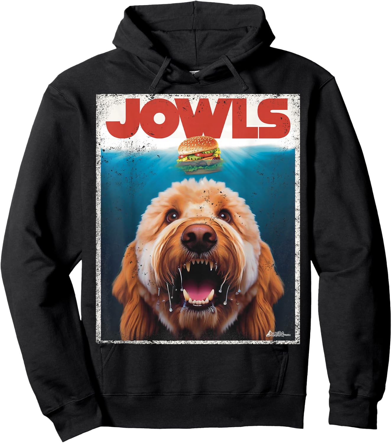 Funny Labradoodle Jowls , Fawn Lab Doodle Mom Top, Dad Hoodie - Hoodie | Black
