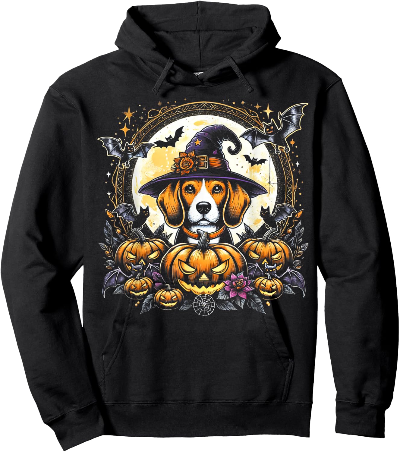 Beagle Halloween Witch Decor Hoodie - Hoodie | Black