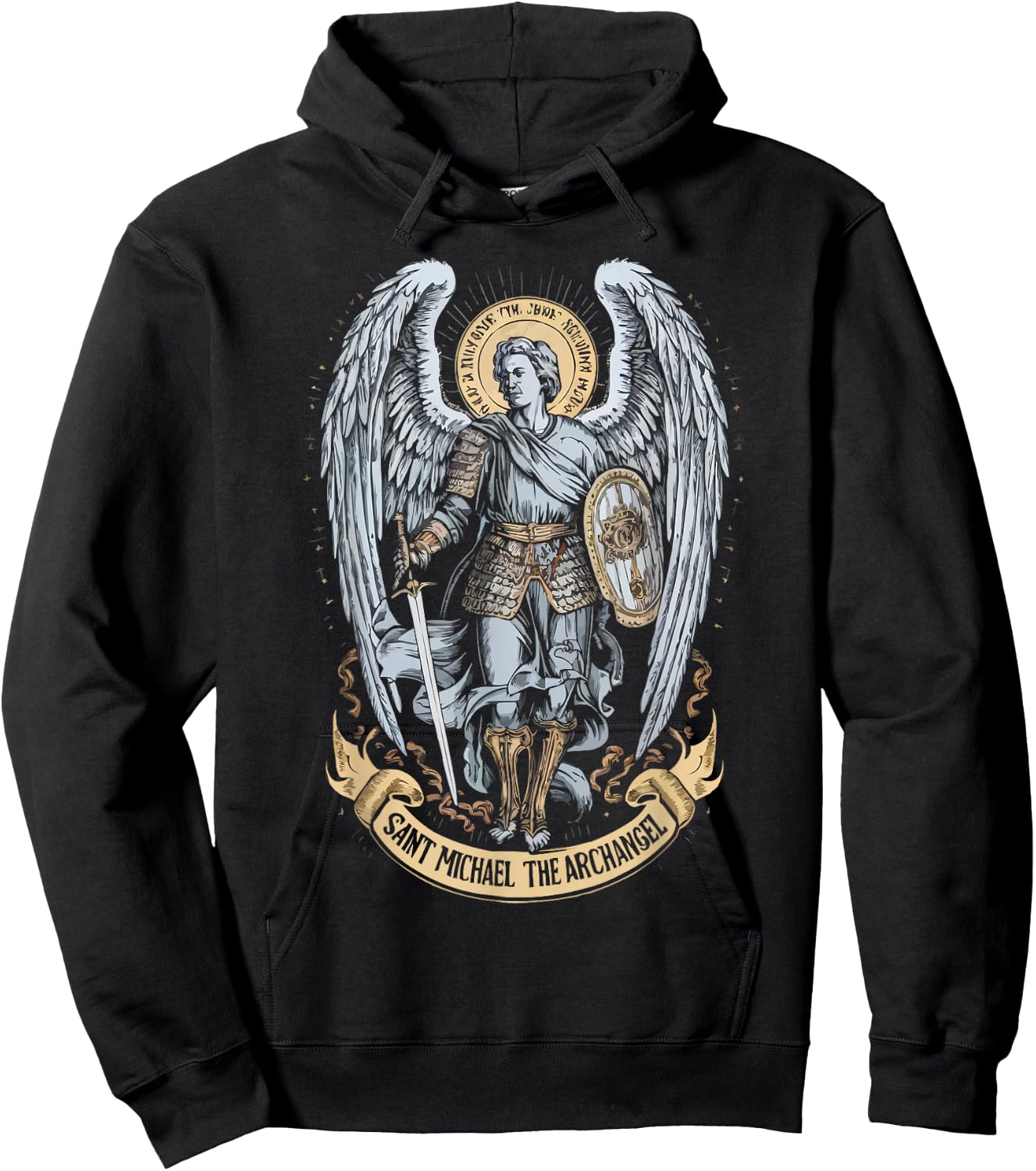 Archangel Catholic Religion Christianity Guardian Angel Hoodie - Hoodie | Black