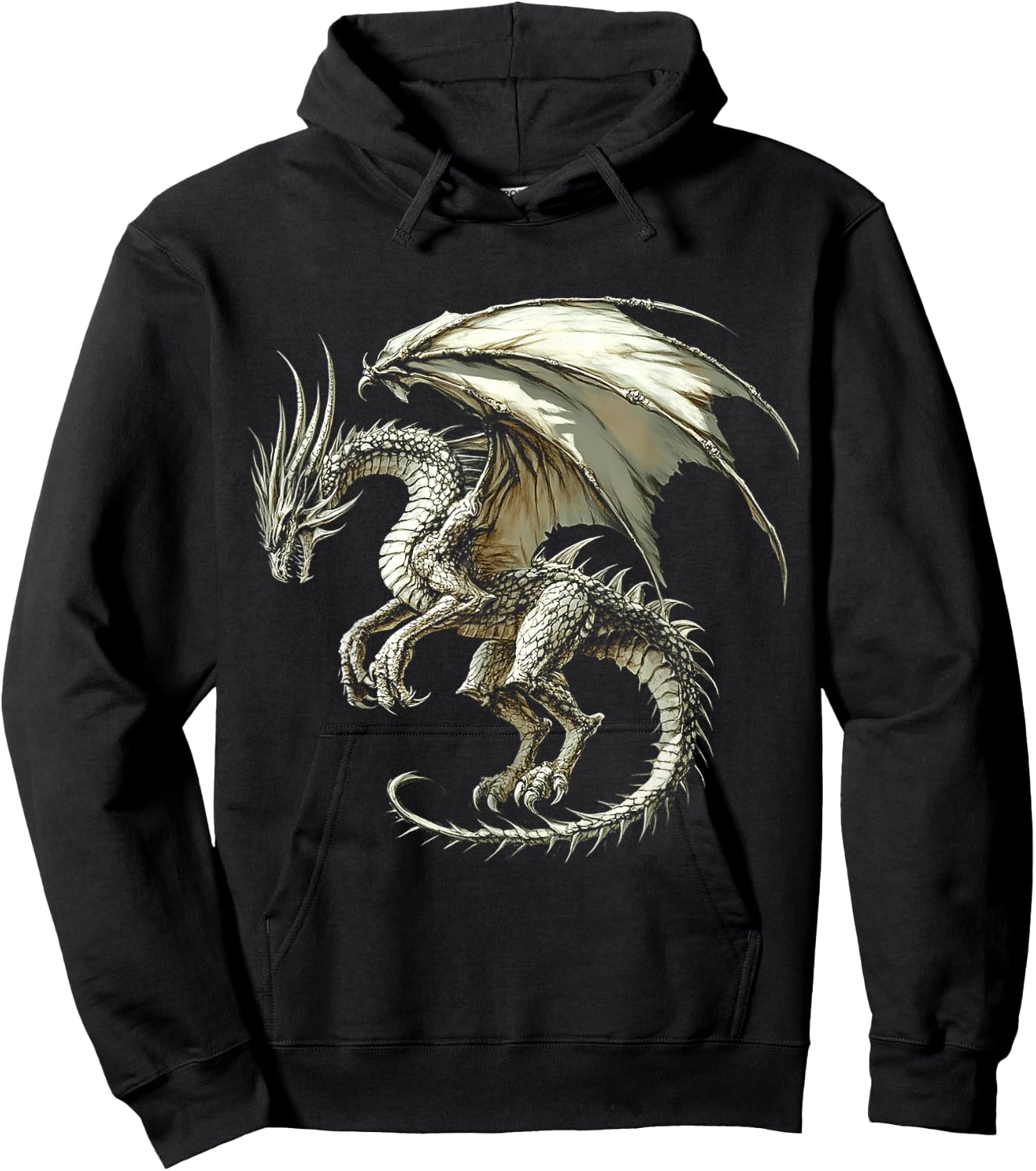 Knucker Dragon Motif Mythical Illustration Knucker Dragon Hoodie - Hoodie | Black