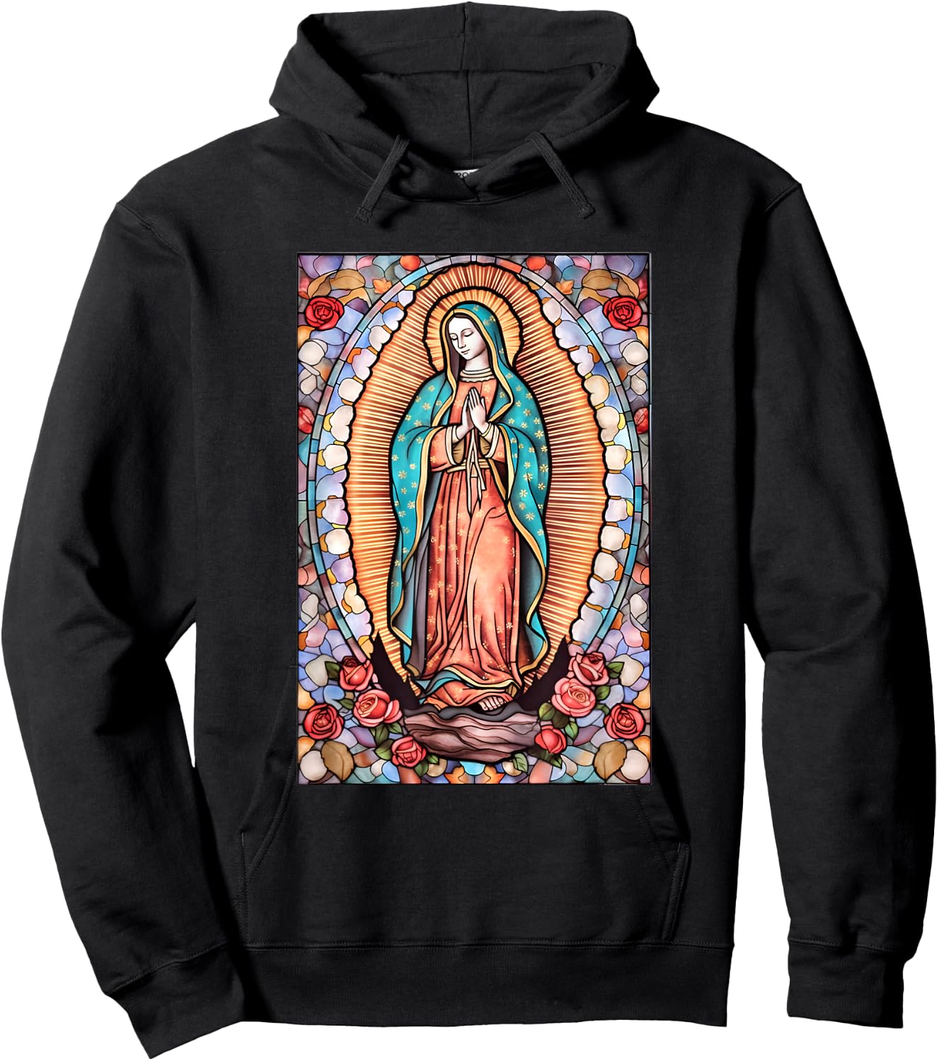 Blessed Christian Women Accessories Girls Cute Virgin Mary Hoodie - Hoodie | Black