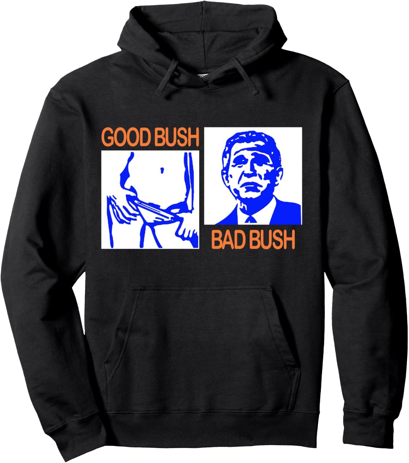 Good Bush Bad Bush Funny George W. POTUS USA Vintage Hoodie - Hoodie | Black