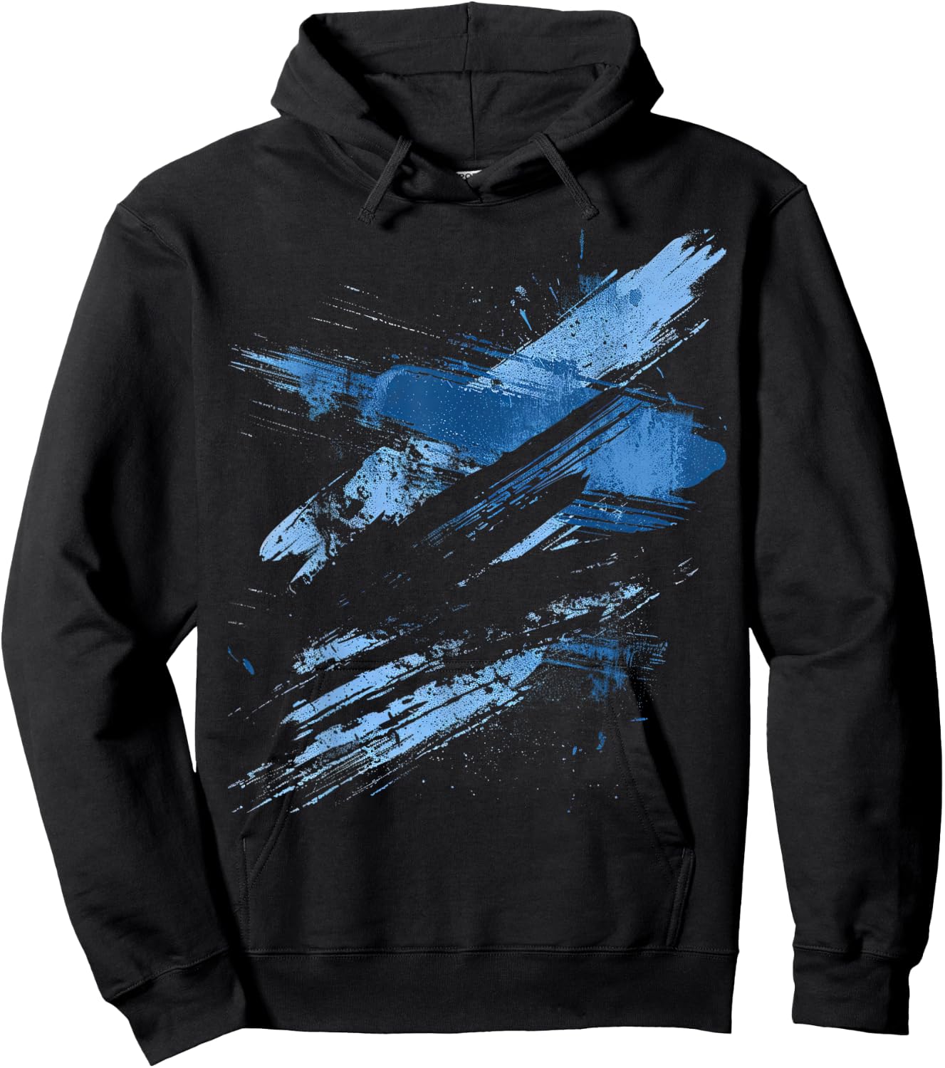 Blue And Black Dynamic Running Design Hoodie - Hoodie | Black