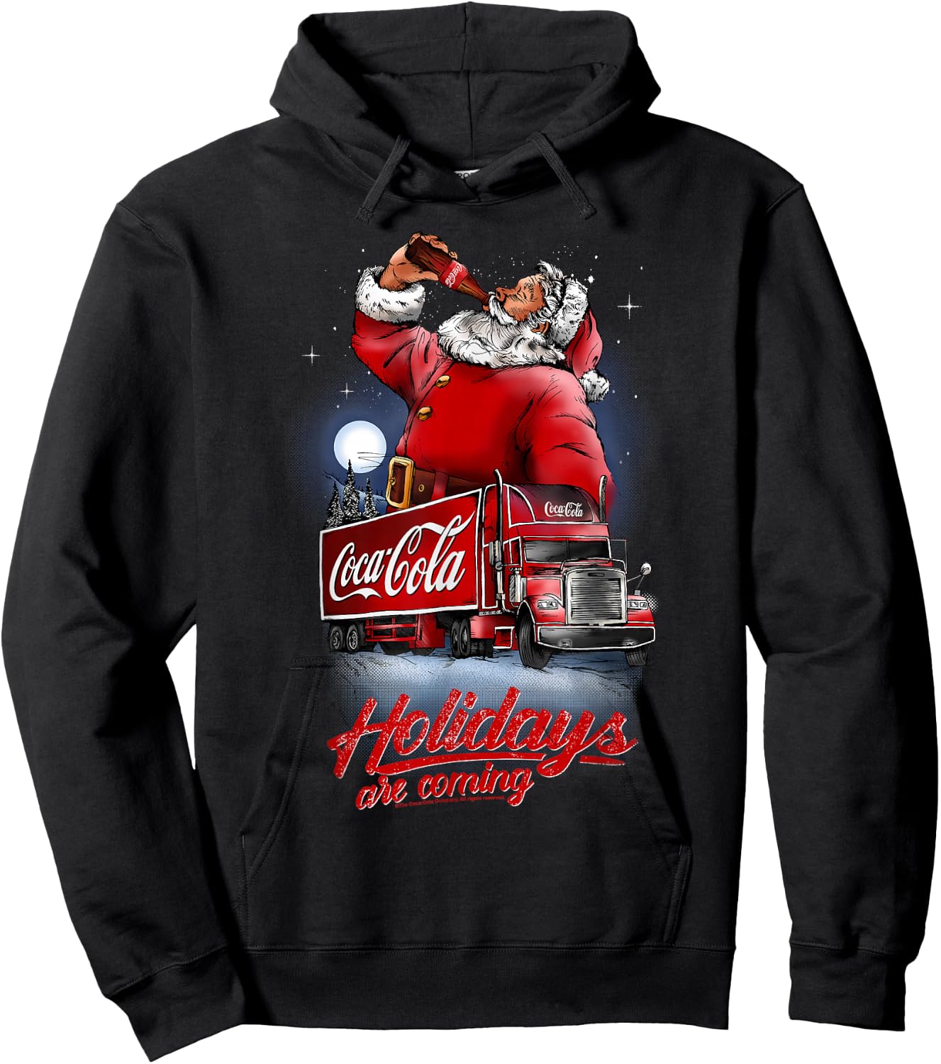 Coca Cola Santa And Truck Holidays Are Coming Hoodie - Hoodie | Black